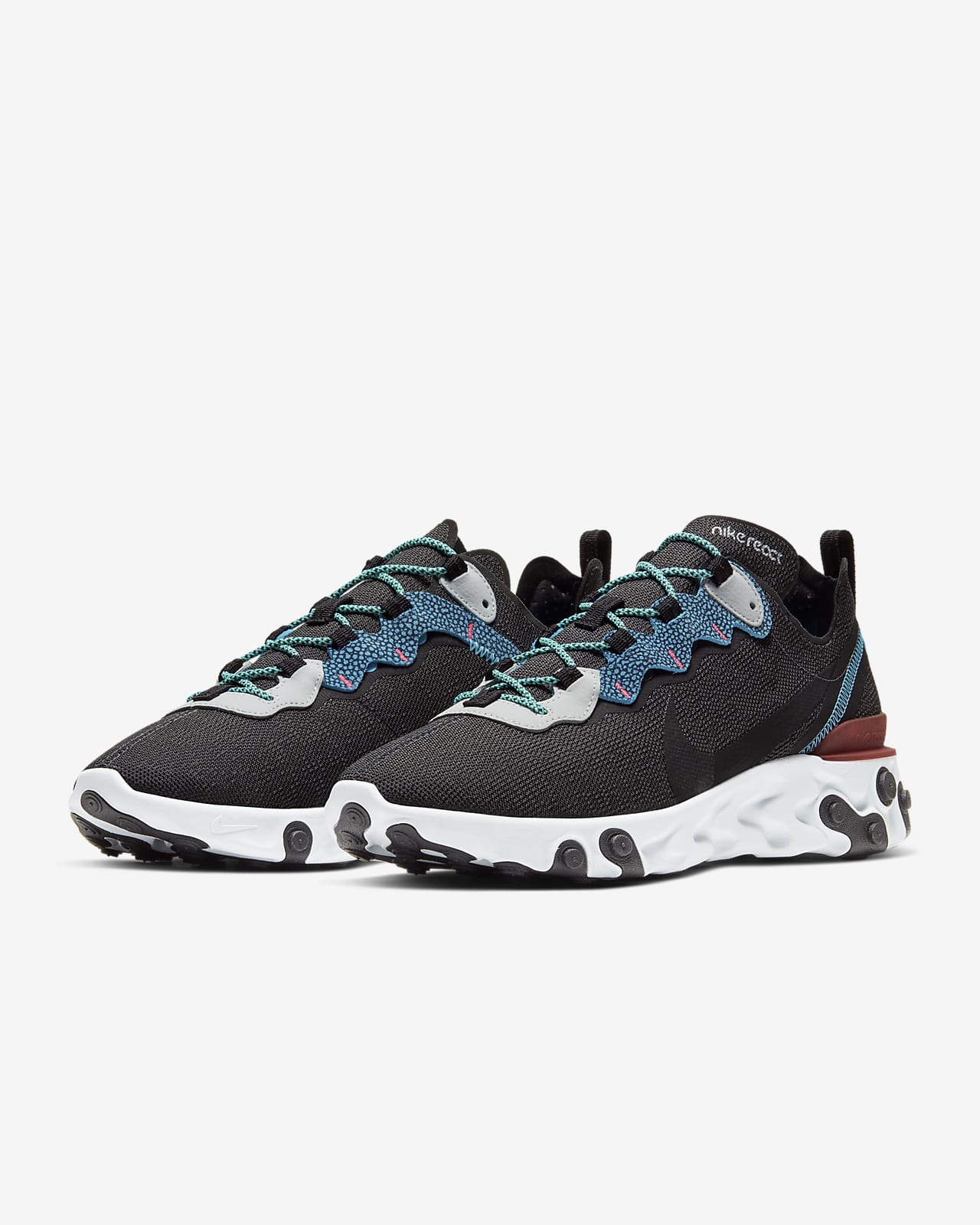 nike react element 55 trainers in black