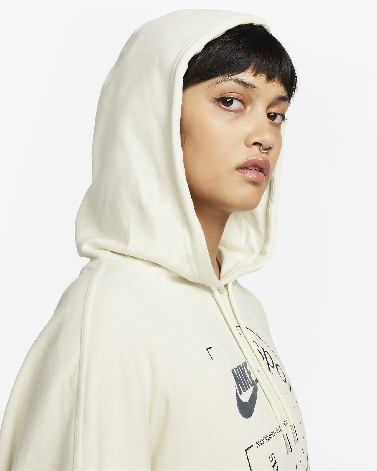 Women's french terry clearance hoodie nike sportswear swoosh