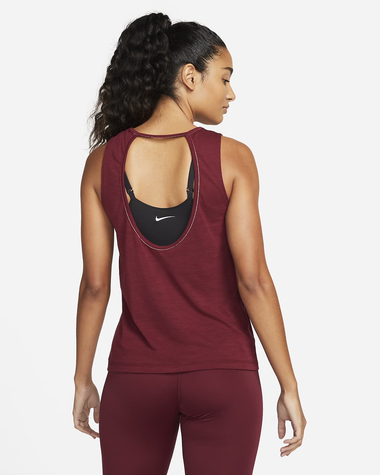 Nike Yoga Dri-FIT Women's Metallic Trim Tank.