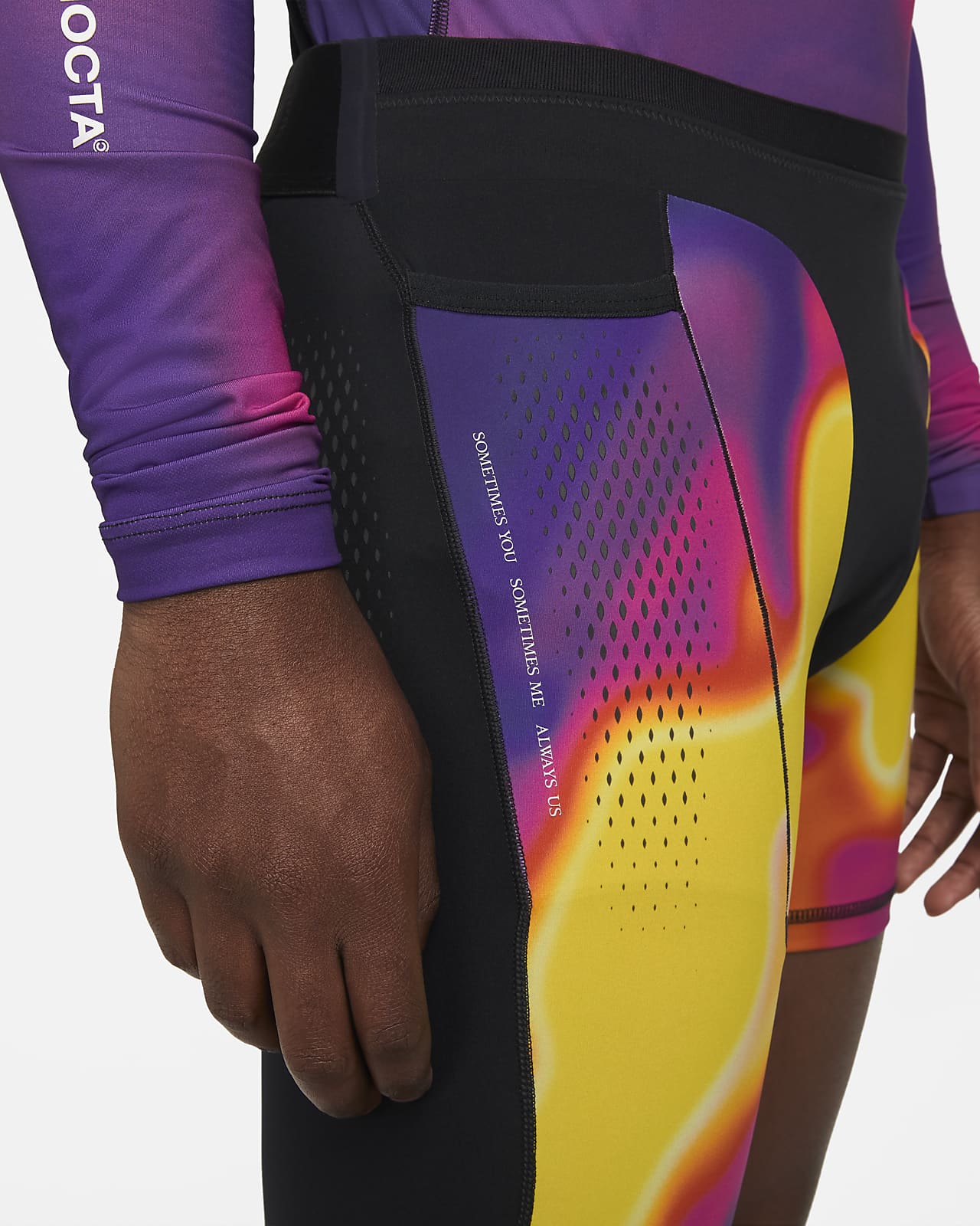 NOCTA Men's SingleLeg Printed Basketball Tights (Right). Nike SI