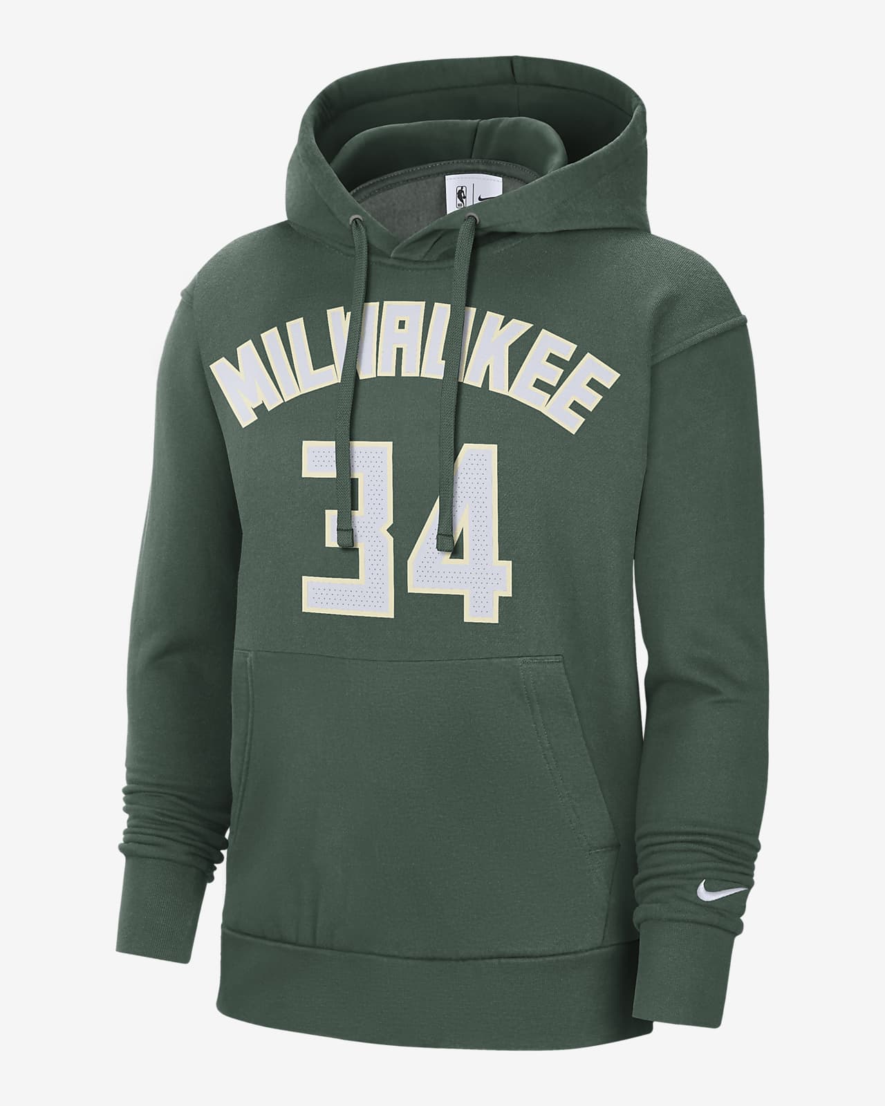 Nike NBA-fleecetröja Milwaukee Bucks Essential för män