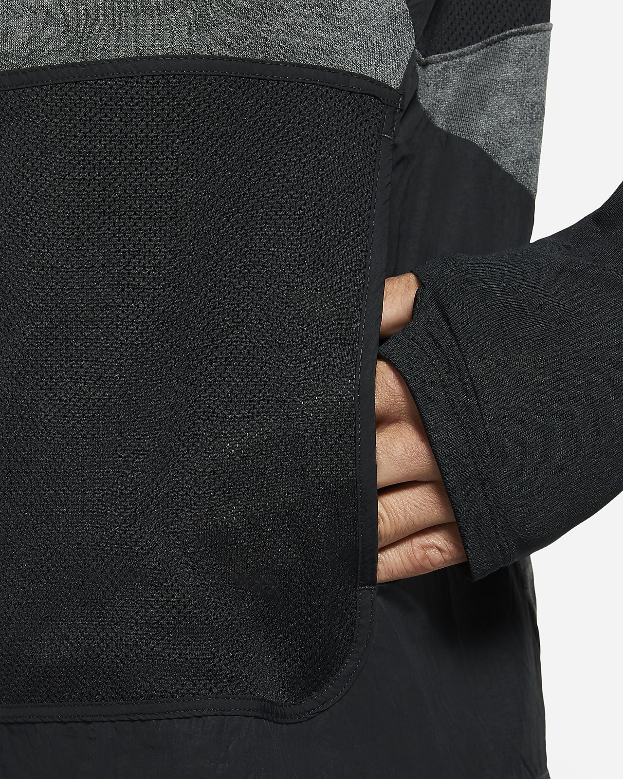 nike running wild run element hooded mid layer in black