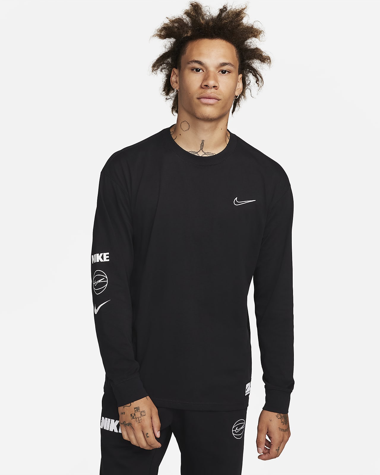T-shirt de basket à manches longues Nike Max90 pour hommes