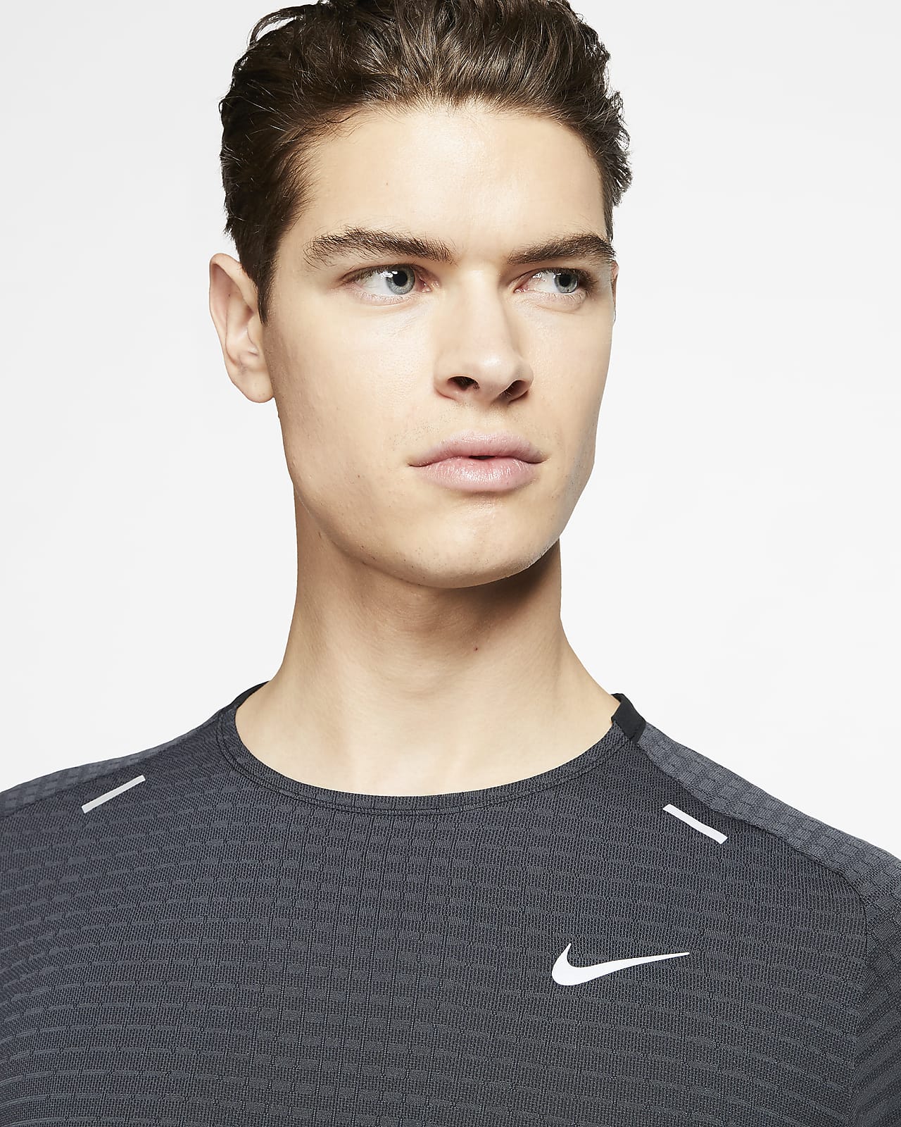 grey nike long sleeve running top