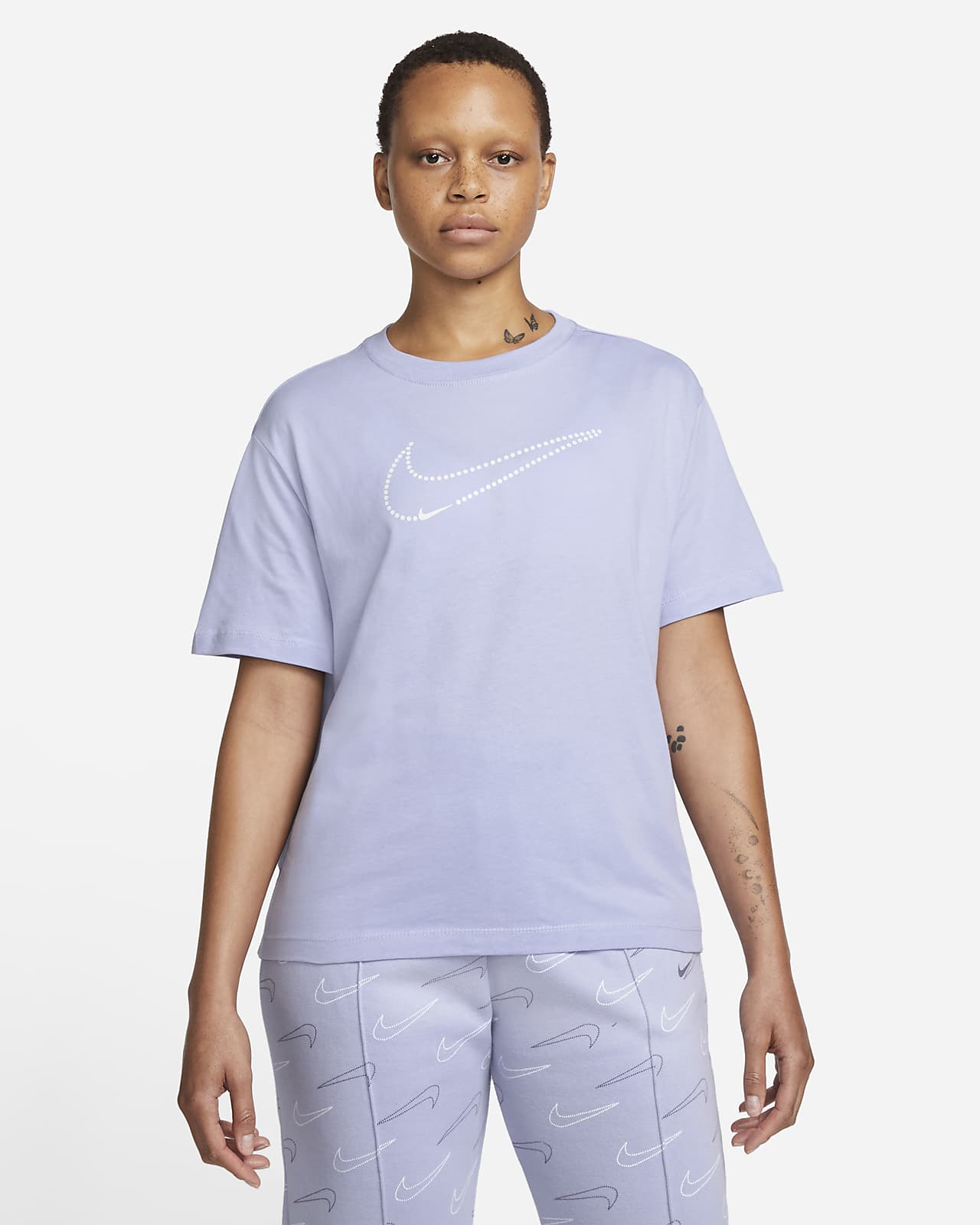Nike Sportswear T-shirt met metallic details voor dames
