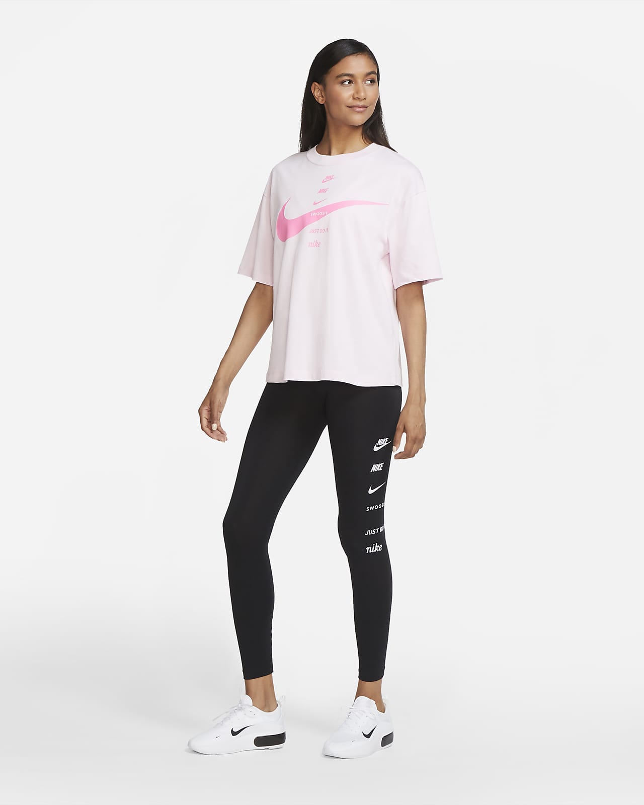 nike club leggings with swoosh logo