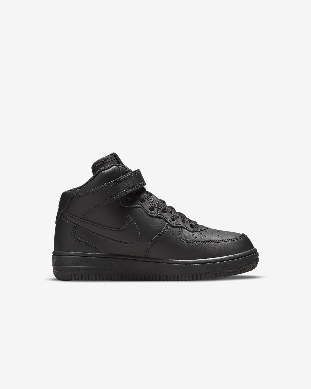 Nike Force 1 Mid Le Little Kids' Shoes in Black, Size: 3Y | DH2934-001
