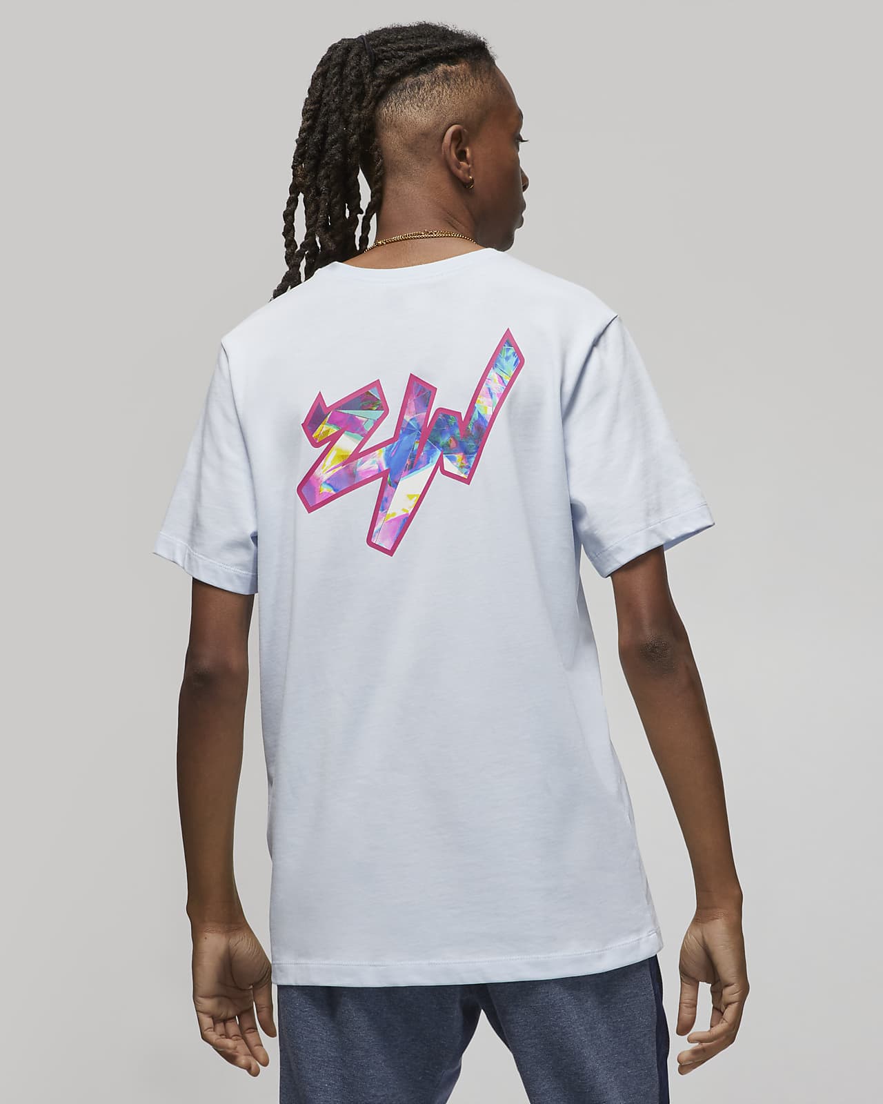 JORDAN T-SHIRT MANICA LUNGA CON STAMPA E SCRITTA Uomo Black white |  Mascheroni Sportswear