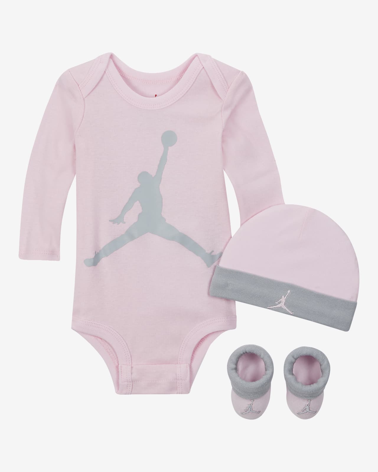 Jordan Baby Bodysuit, Beanie and Booties Set. Nike.com