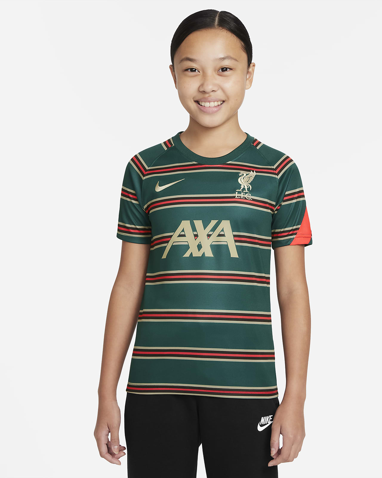 lfc nike junior black pre match top