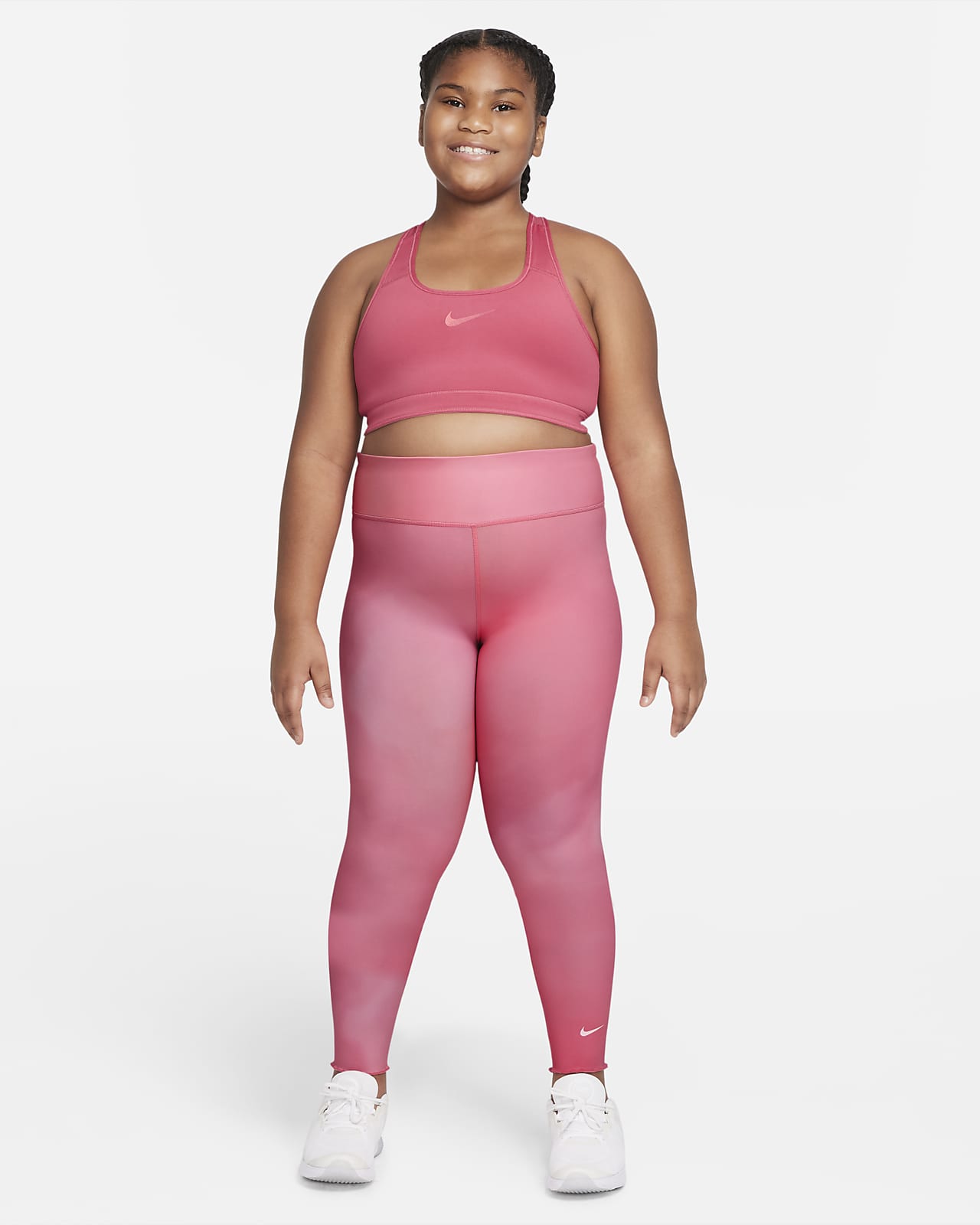 Nike Big Girls Dri-Fit One Printed Training Tights,Archaeo Pink