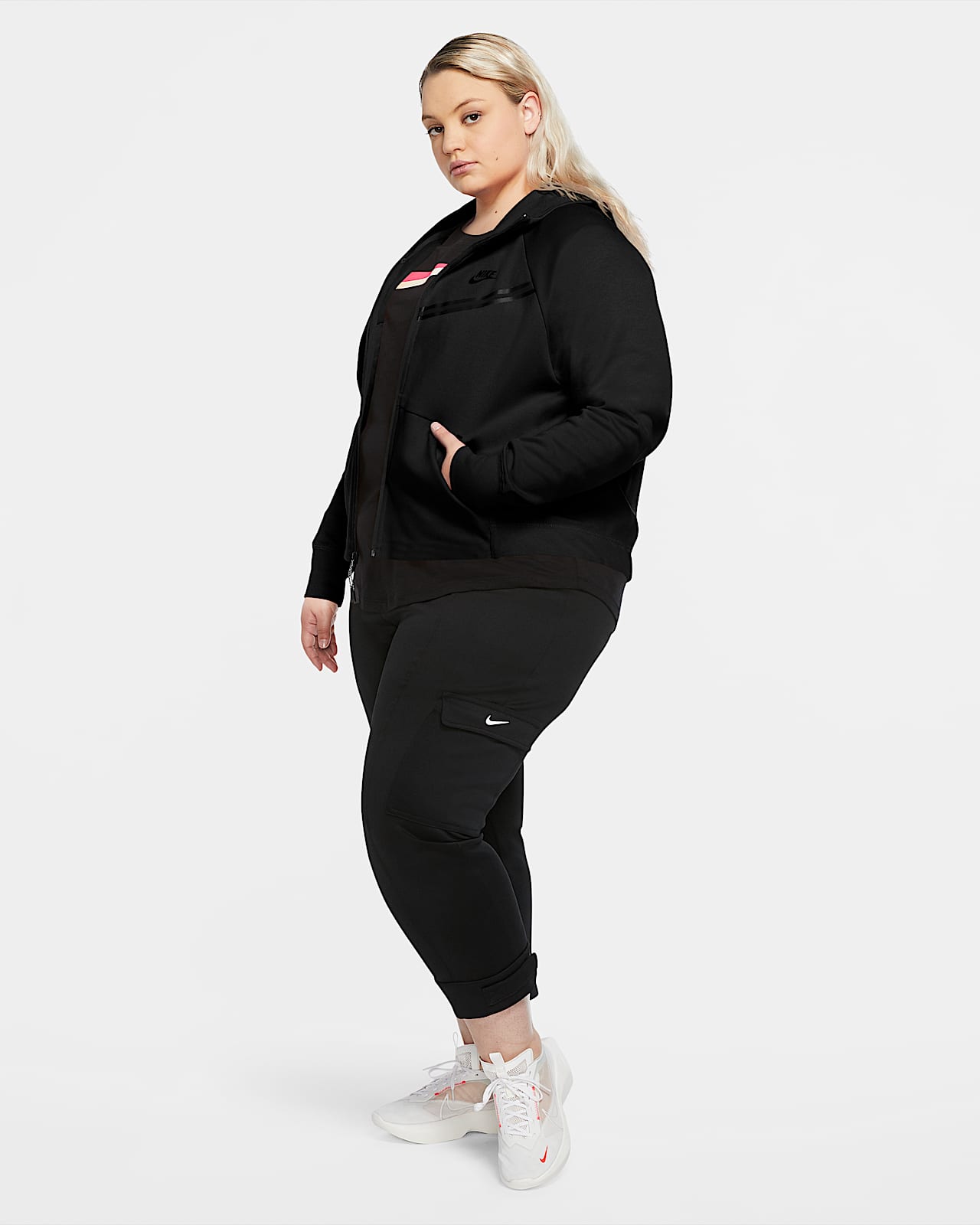 Nike Sportswear Tech Fleece Windrunner Hoodie met rits voor dames (grote  maten). Nike BE
