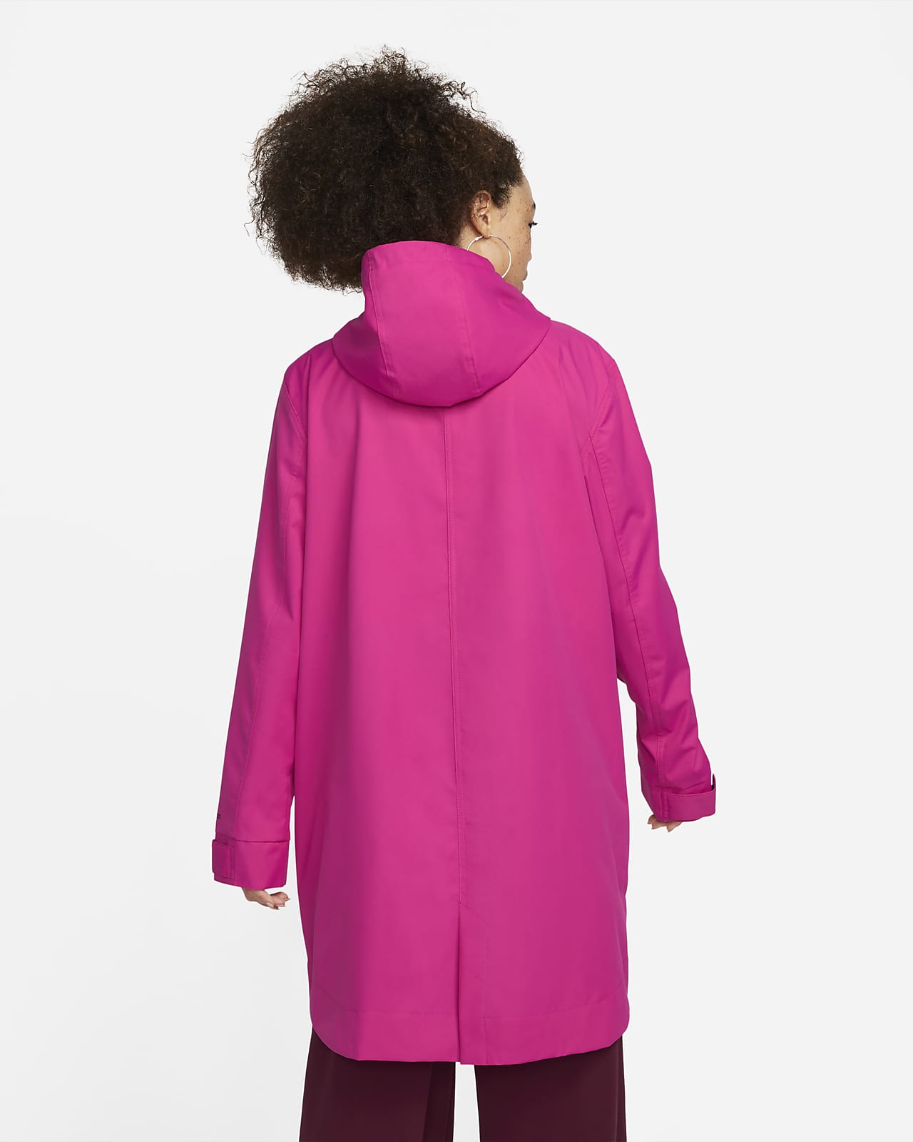 nike logo parka jacket in pink