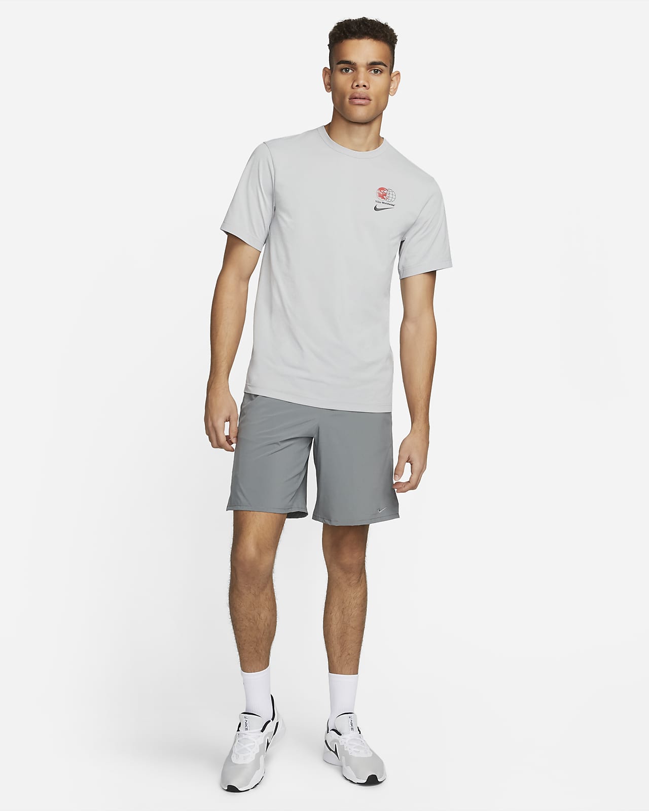 GB, Limitless 2-in-1 Shorts - Light Grey, Gym Shorts Men