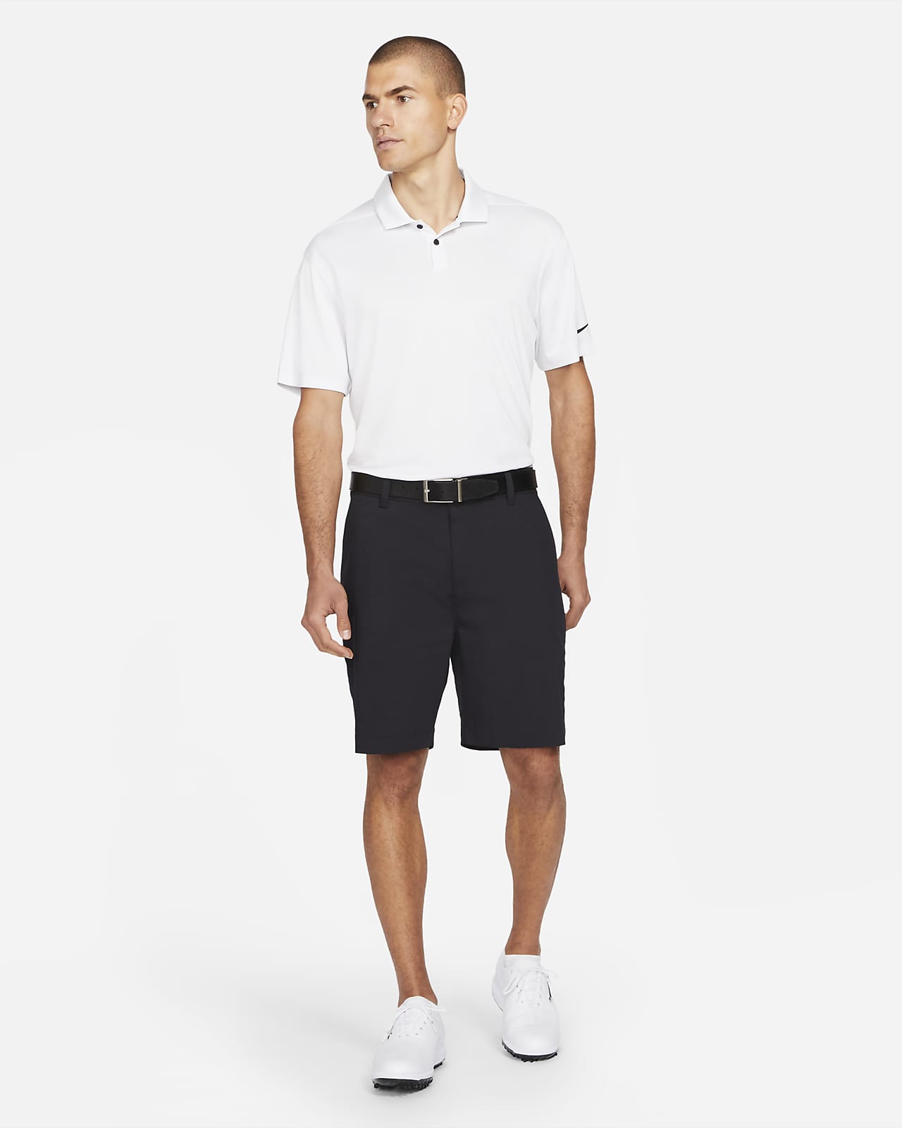 polo shirt and chino shorts