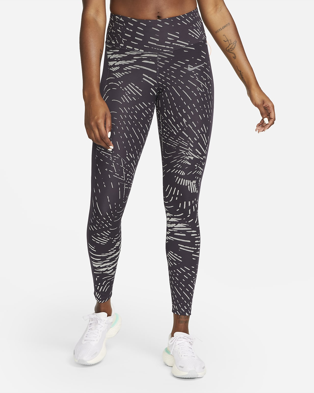 Nike Dri-FIT Run Division Fast-løbeleggings med reflekterende print til kvinder