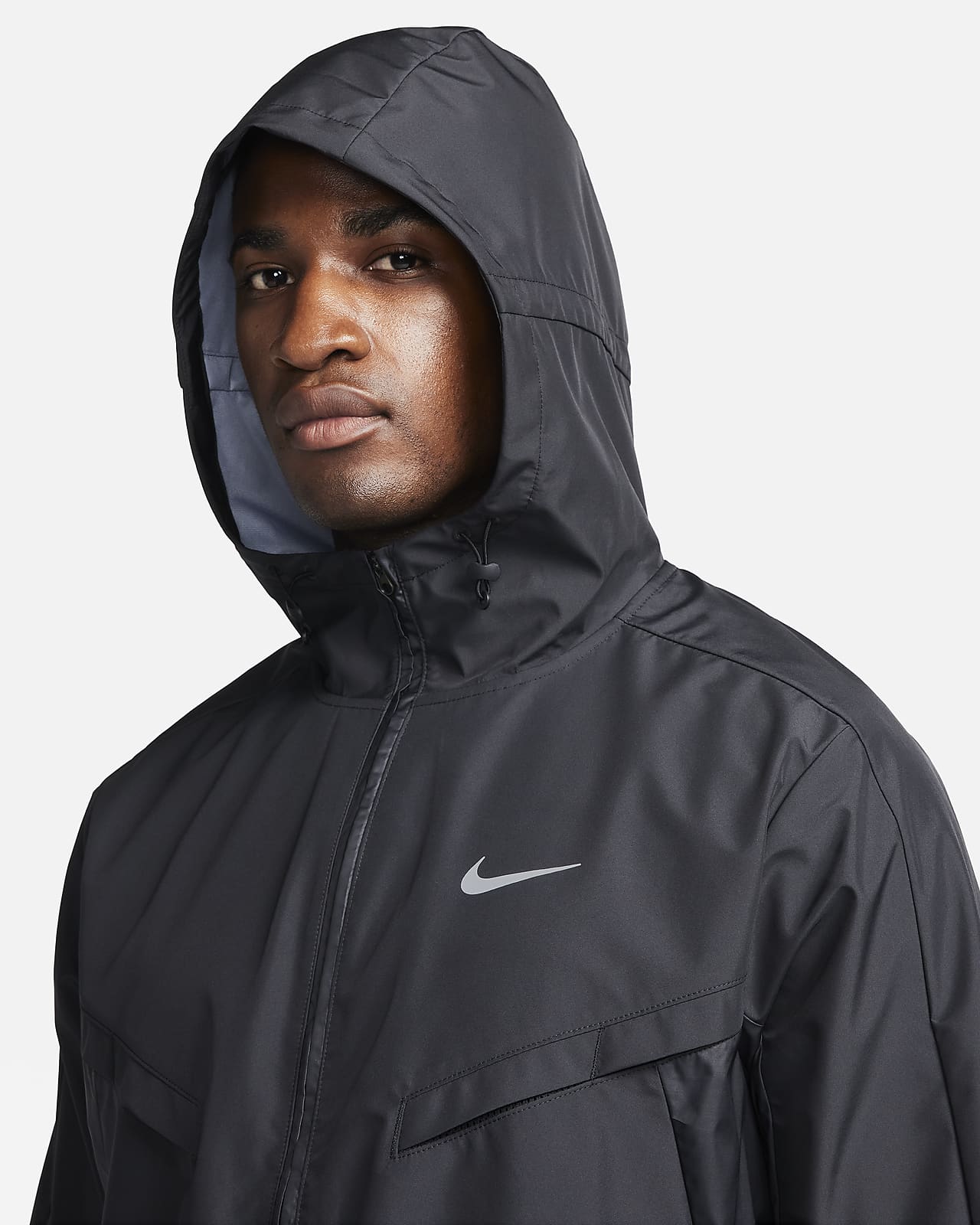 Nike Jacket Men 2XL Adult Black Zip Up Windbreaker Coat Gym Swoosh Logo USA  | SidelineSwap