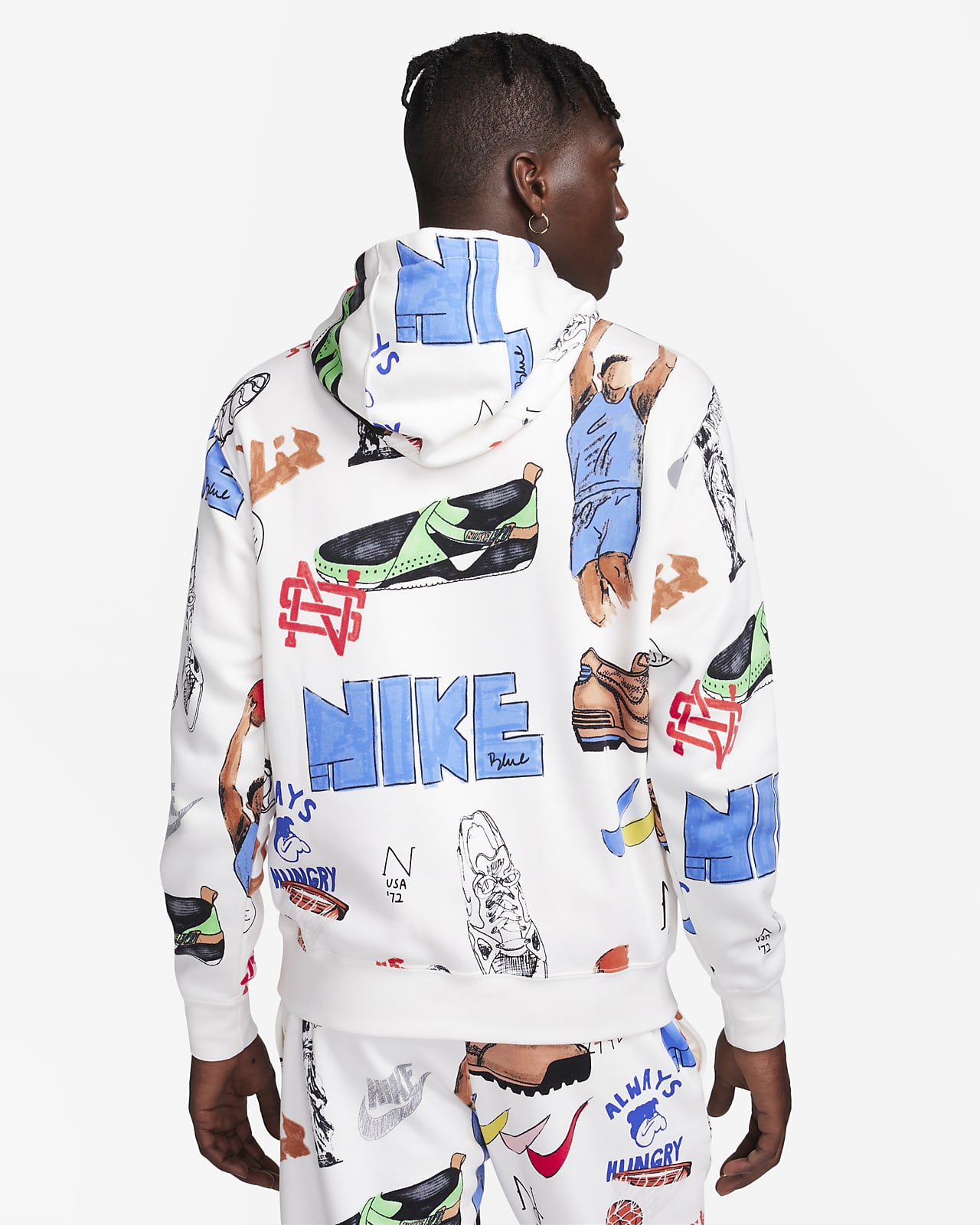 Nike Sportswear Club Fleece Men's Printed Pullover Hoodie. Nike.com