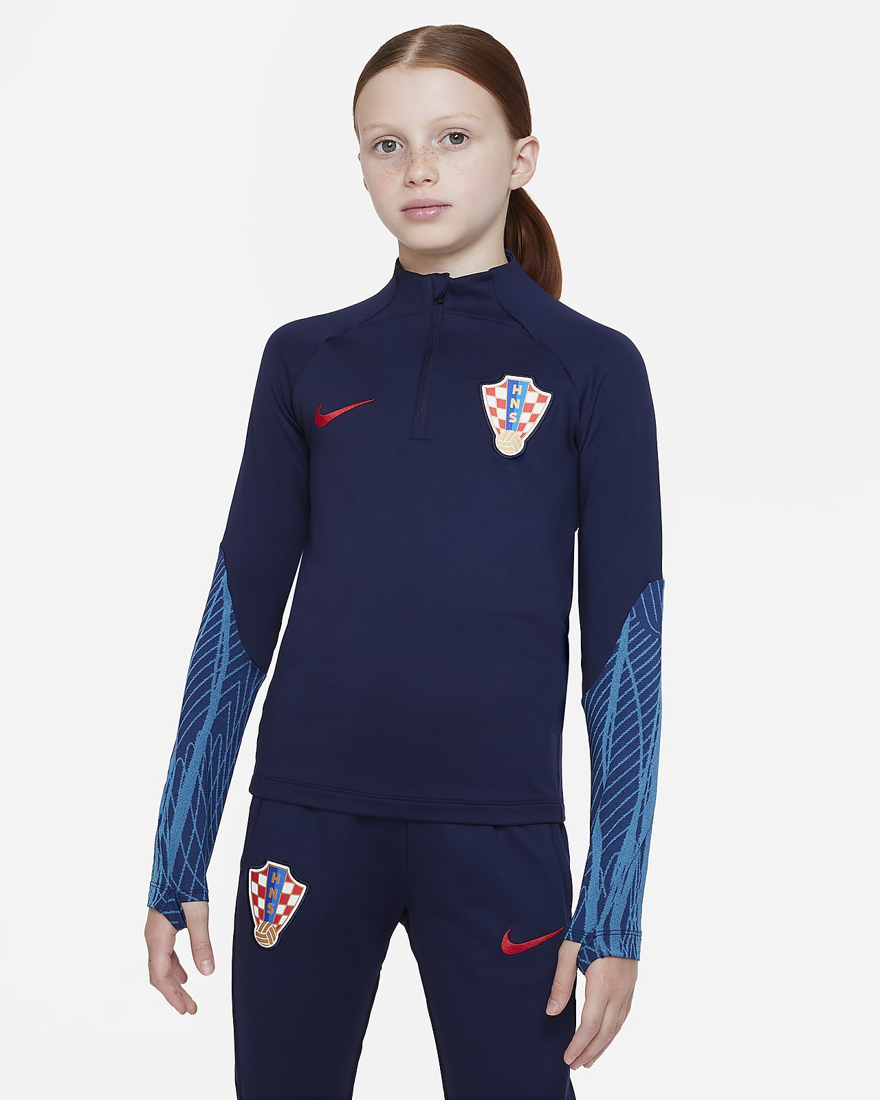Kroatië Strike Nike Dri-FIT knit voetbaltrainingstop voor kids