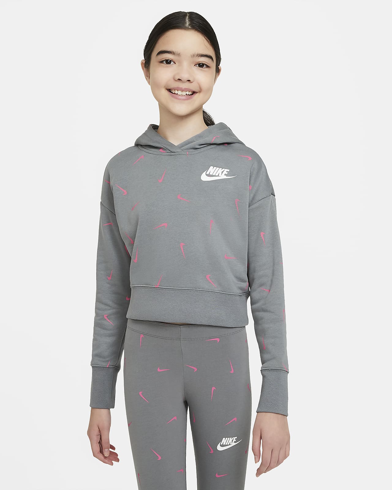girls cropped nike hoodie
