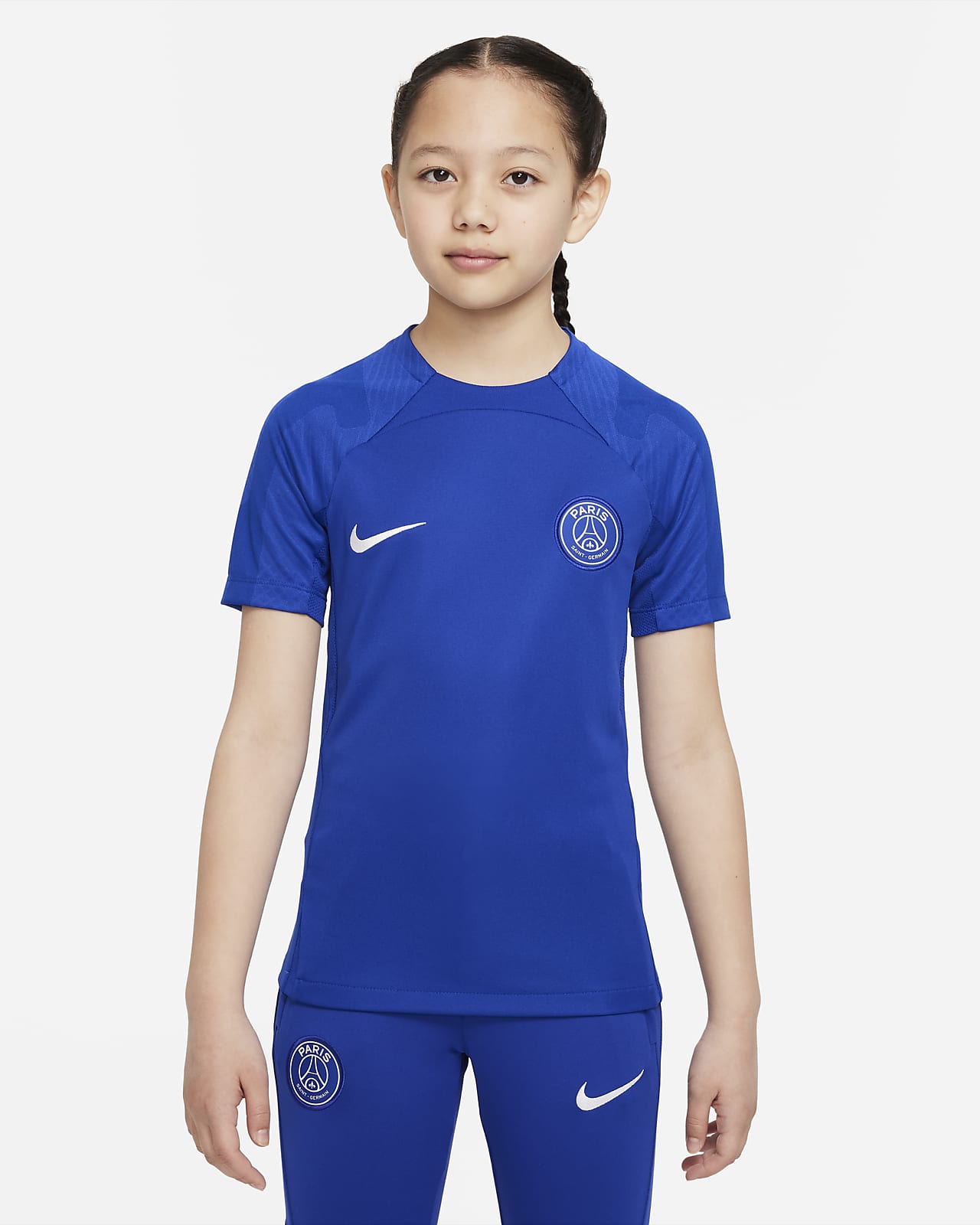 Paris Saint-Germain Strike Nike Dri-FIT Kısa Kollu Genç Çocuk Futbol Üstü