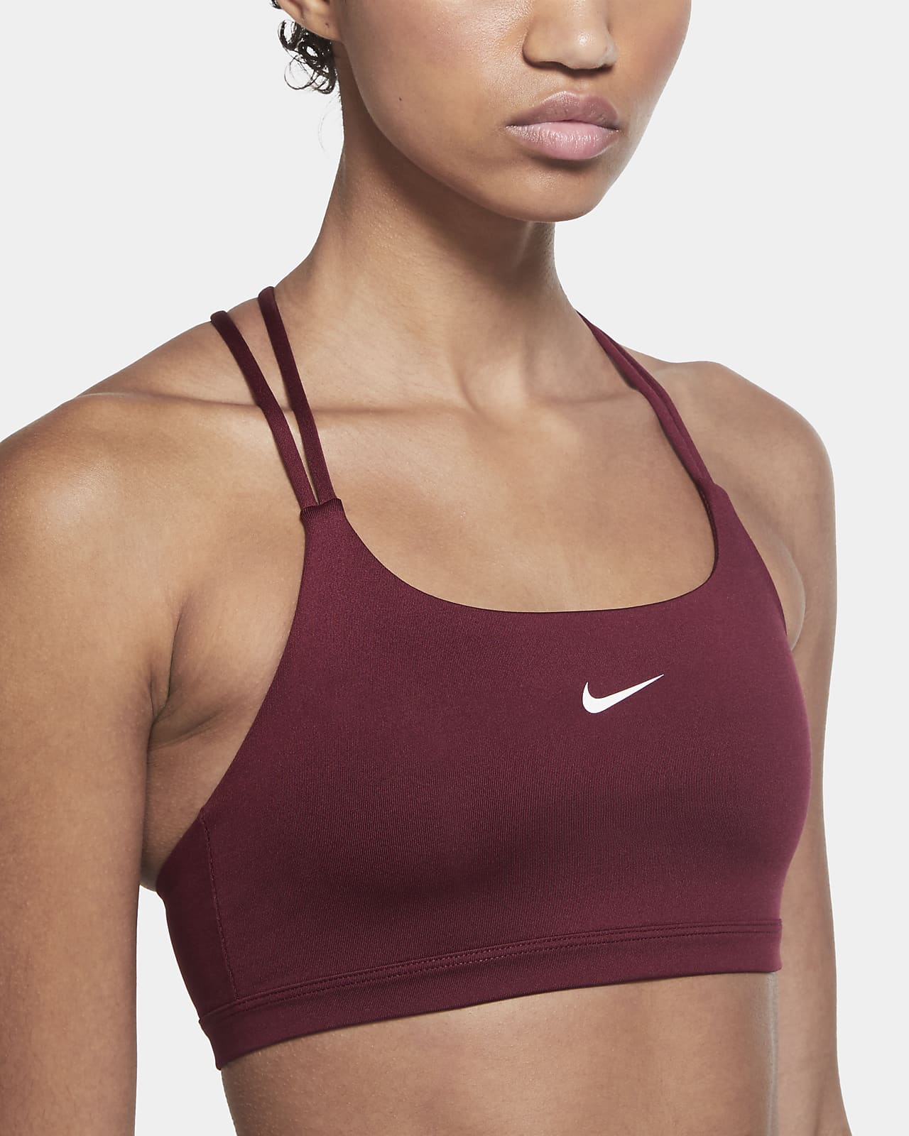 burgundy nike sports bra