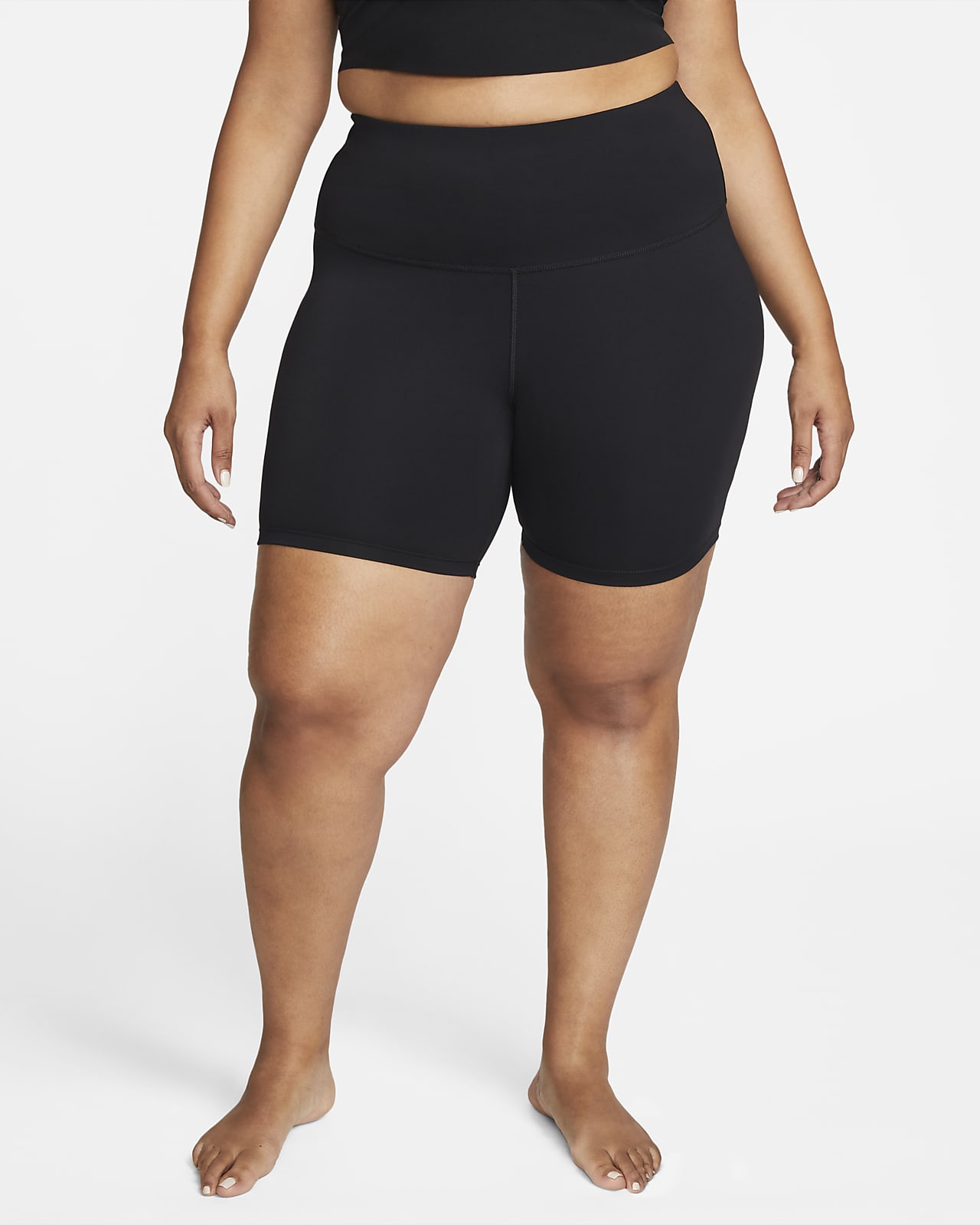 Nike Yoga Damesshorts met hoge taille (Plus Size, 18 cm)