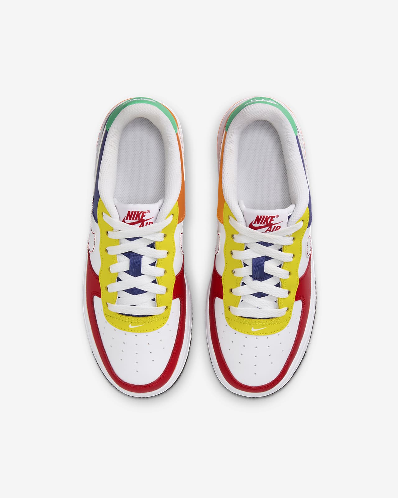 Nike Big Kids Air Force 1 Lv8 (white / multi-color-medium blue)