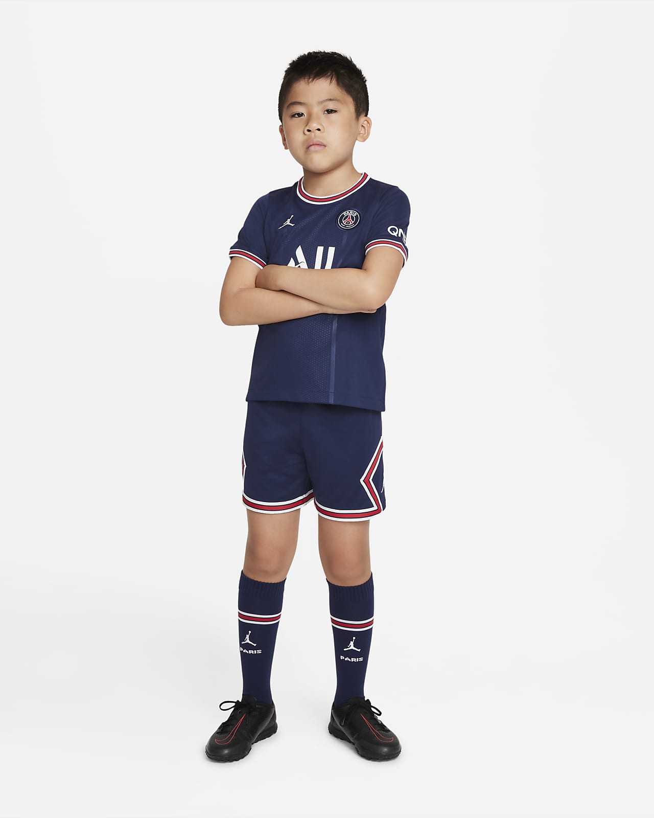 lancering jomfru kardinal Paris Saint-Germain 2021/22 Home-fodboldsæt til mindre børn. Nike DK