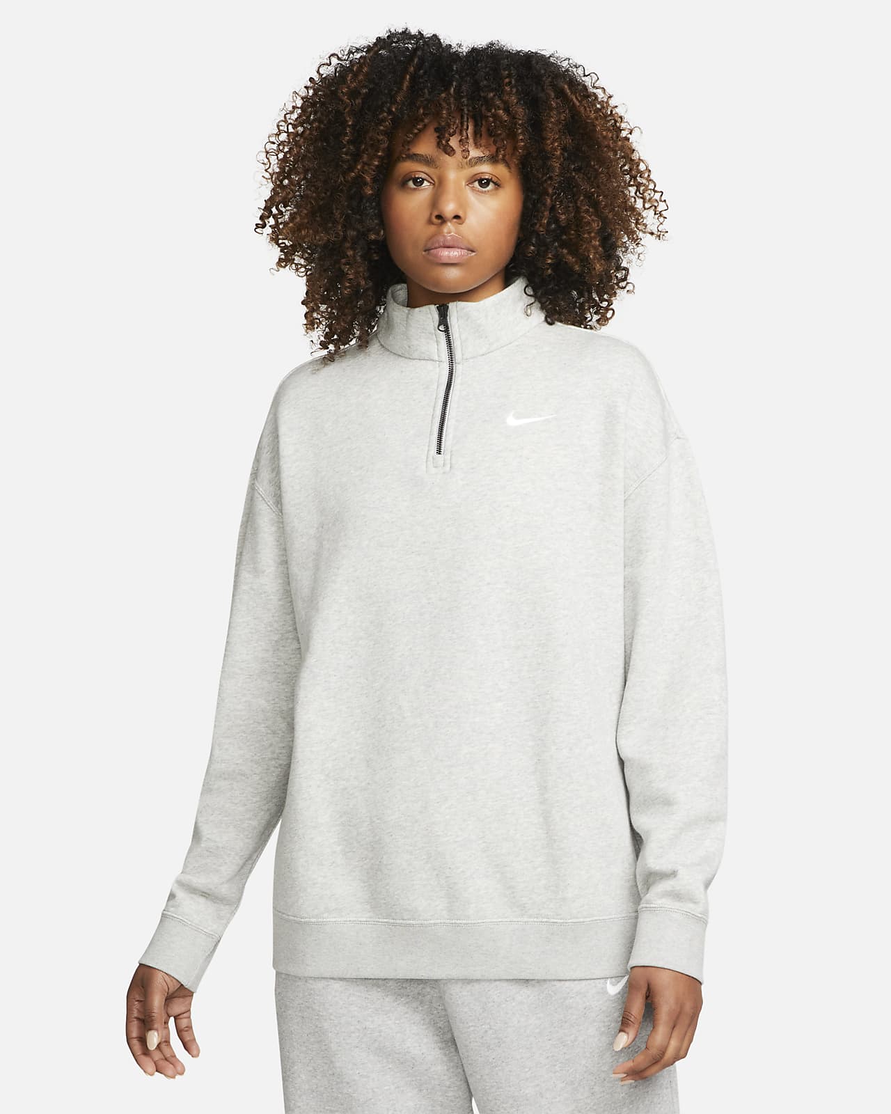 nike swoosh oversized zip hoodie