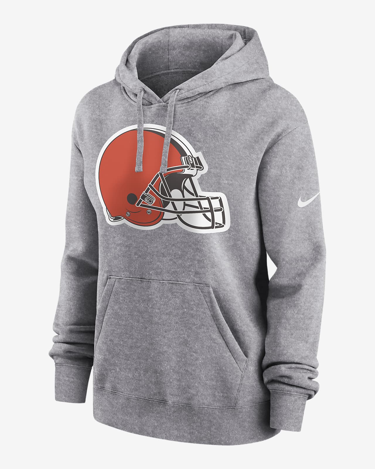 Nike Women's Logo Club (NFL Cleveland Browns) Pullover Hoodie in Grey, Size: Medium | 00Z506G93-D9C