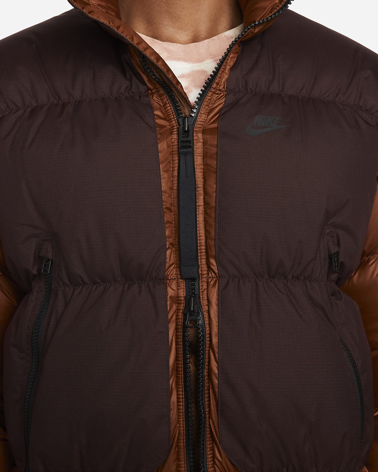 brown puffer jacket nike