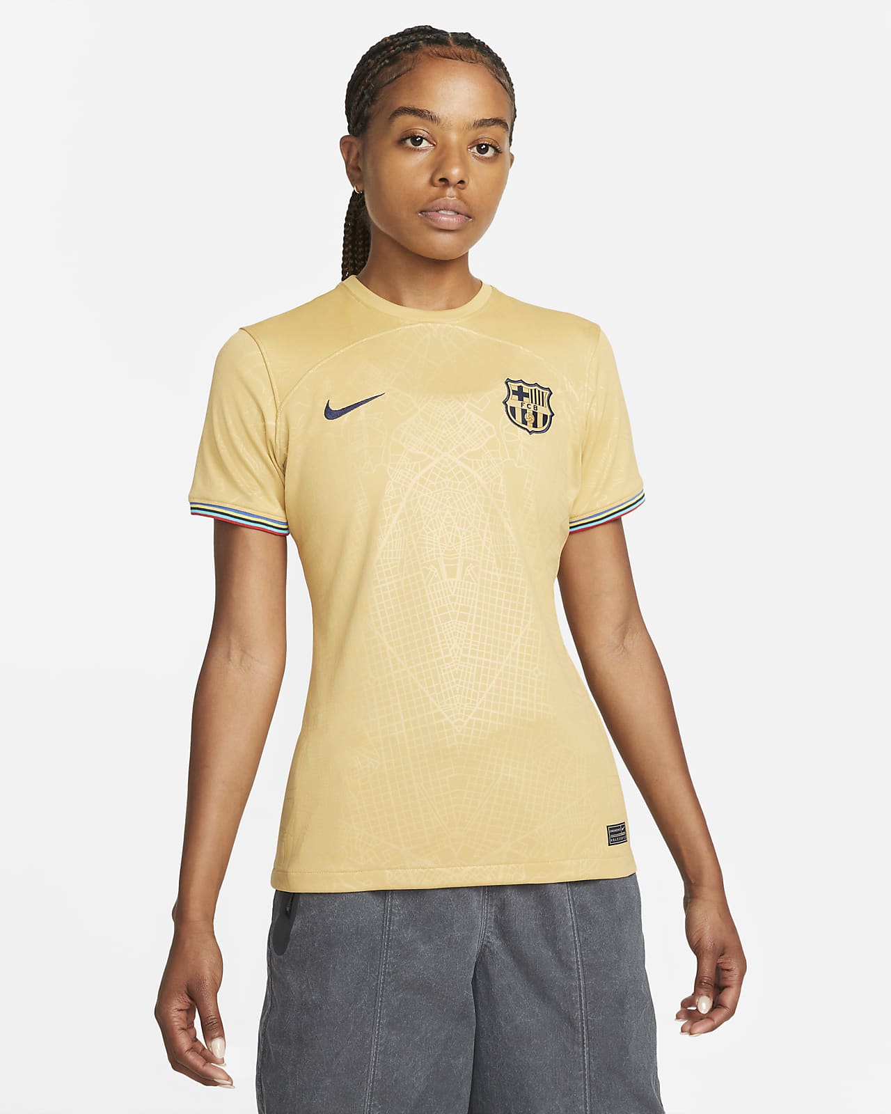 เสื้อแข่งฟุตบอลผู้หญิง Nike Dri-FIT FC Barcelona 2022/23 Stadium Away