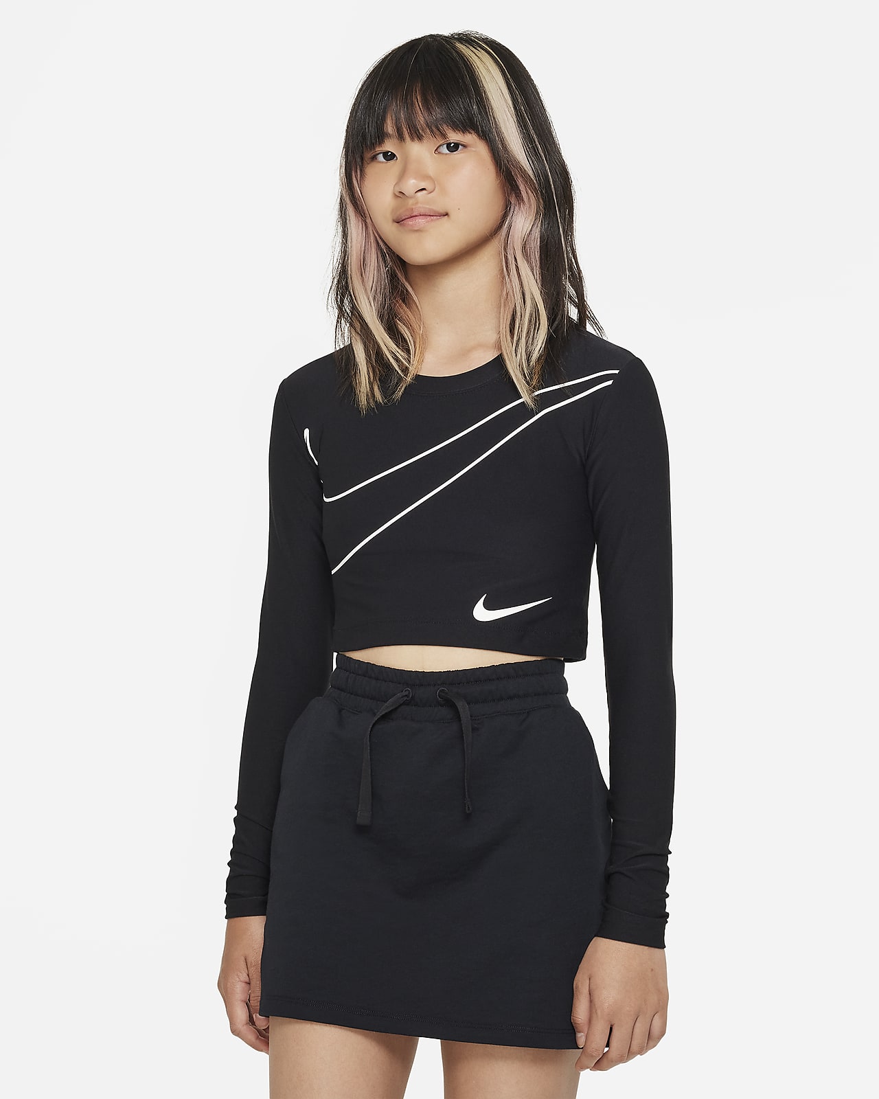 Nike Sportswear Older Kids' (Girls') Long-Sleeve Crop Top