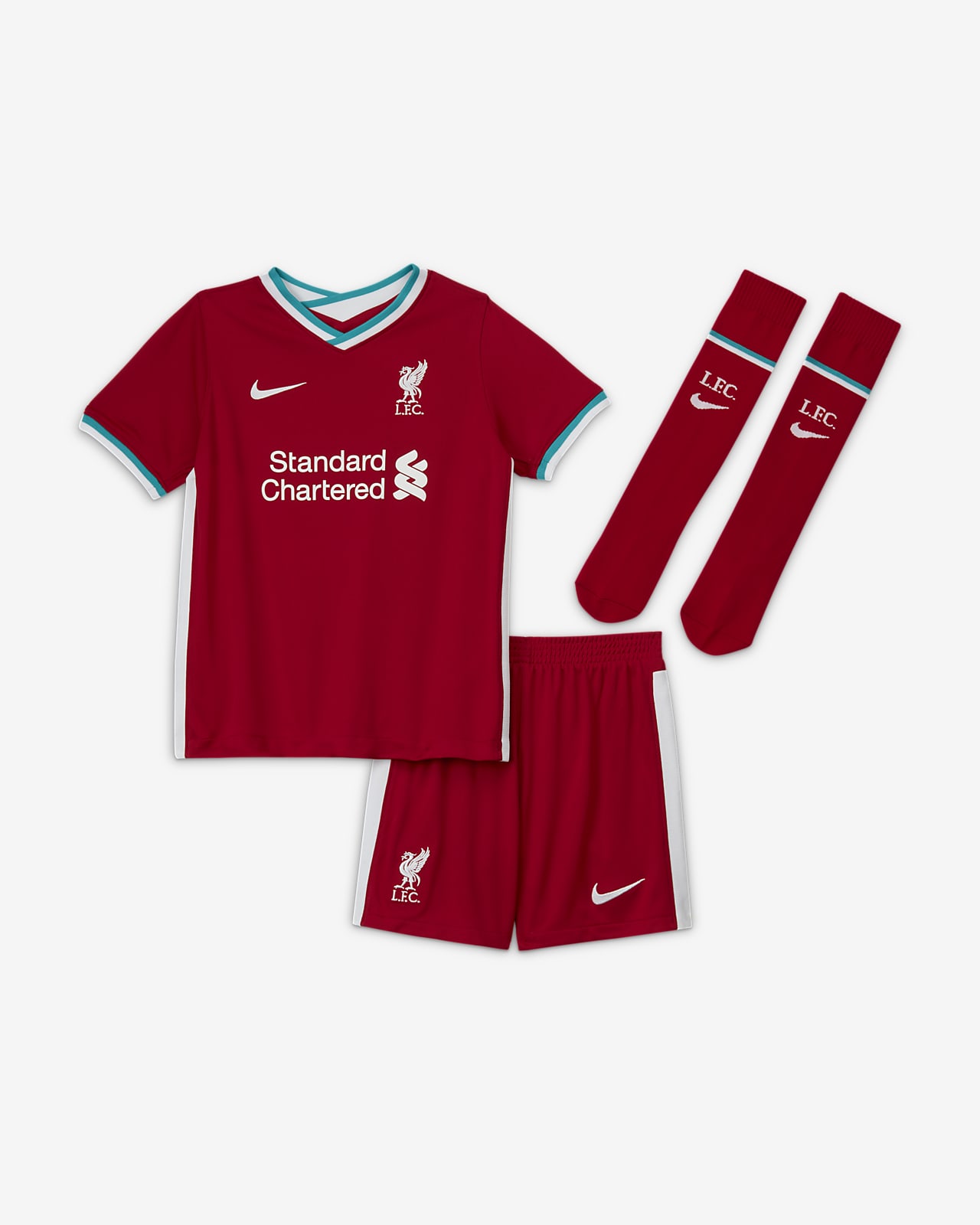 Liverpool FC 202021 (hjemmedrakt) fotballdraktsett til små Liverpool FC T Skjorte 2021 Rød Barn