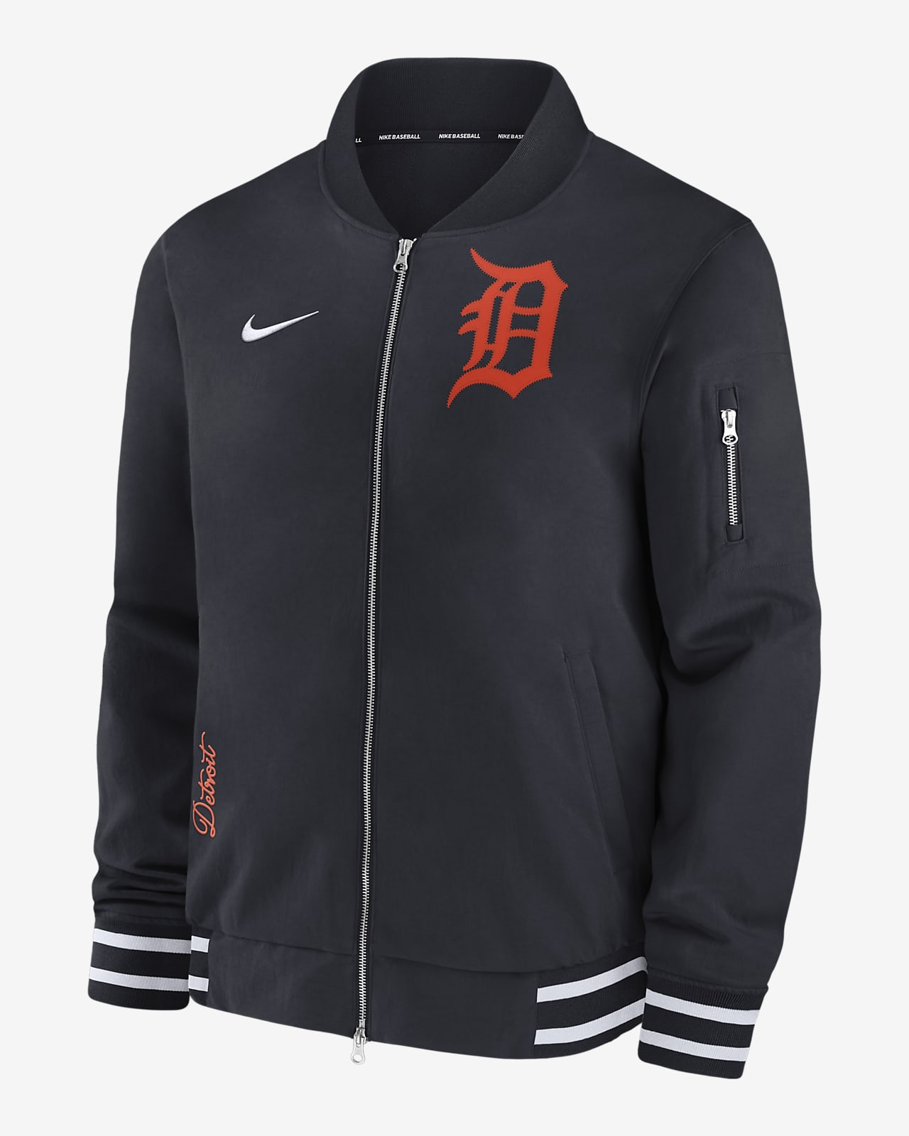 Detroit Tigers Authentic Collection Men's Nike MLB Full-Zip Bomber Jacket