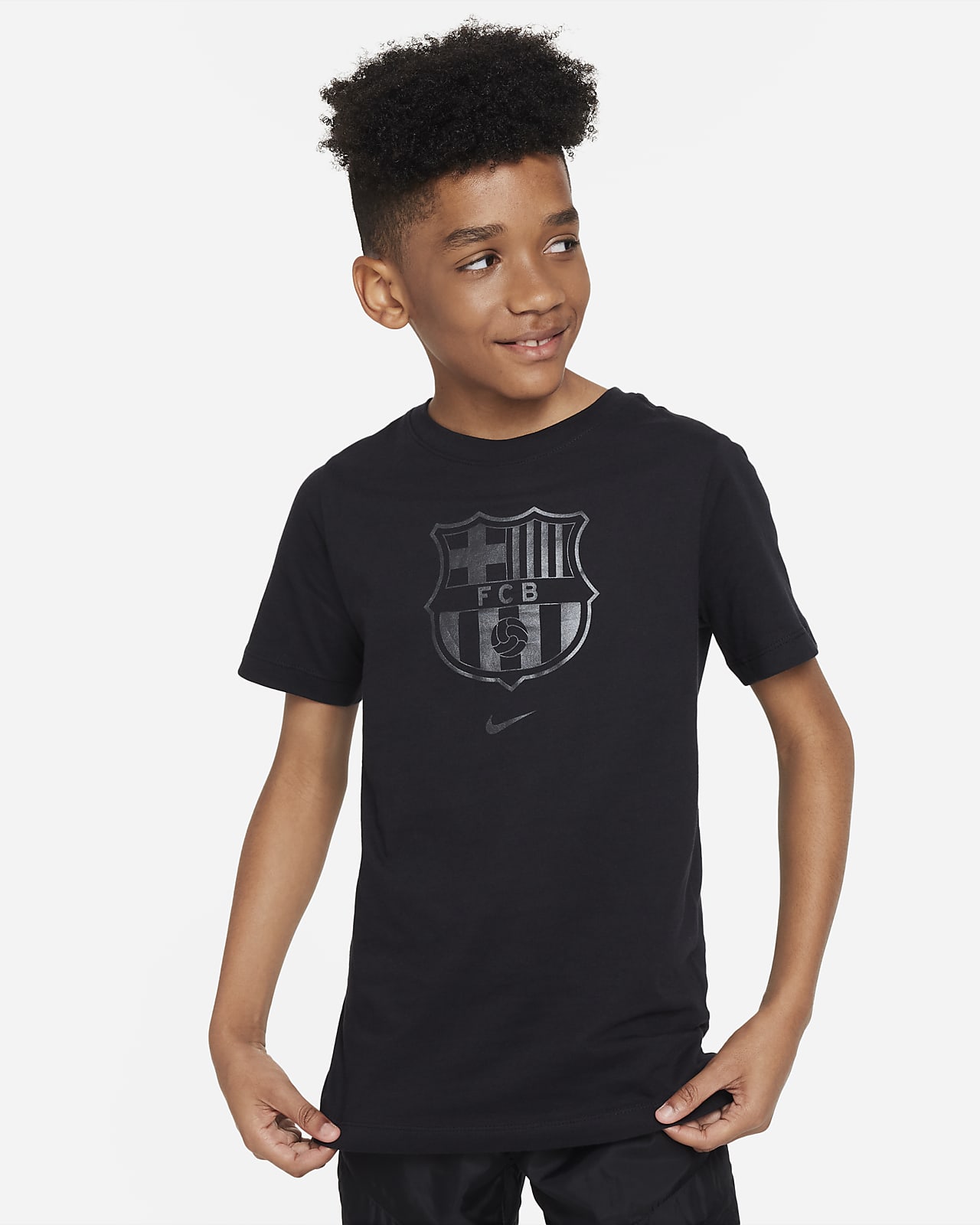 Camiseta Barcelona Negra Niños