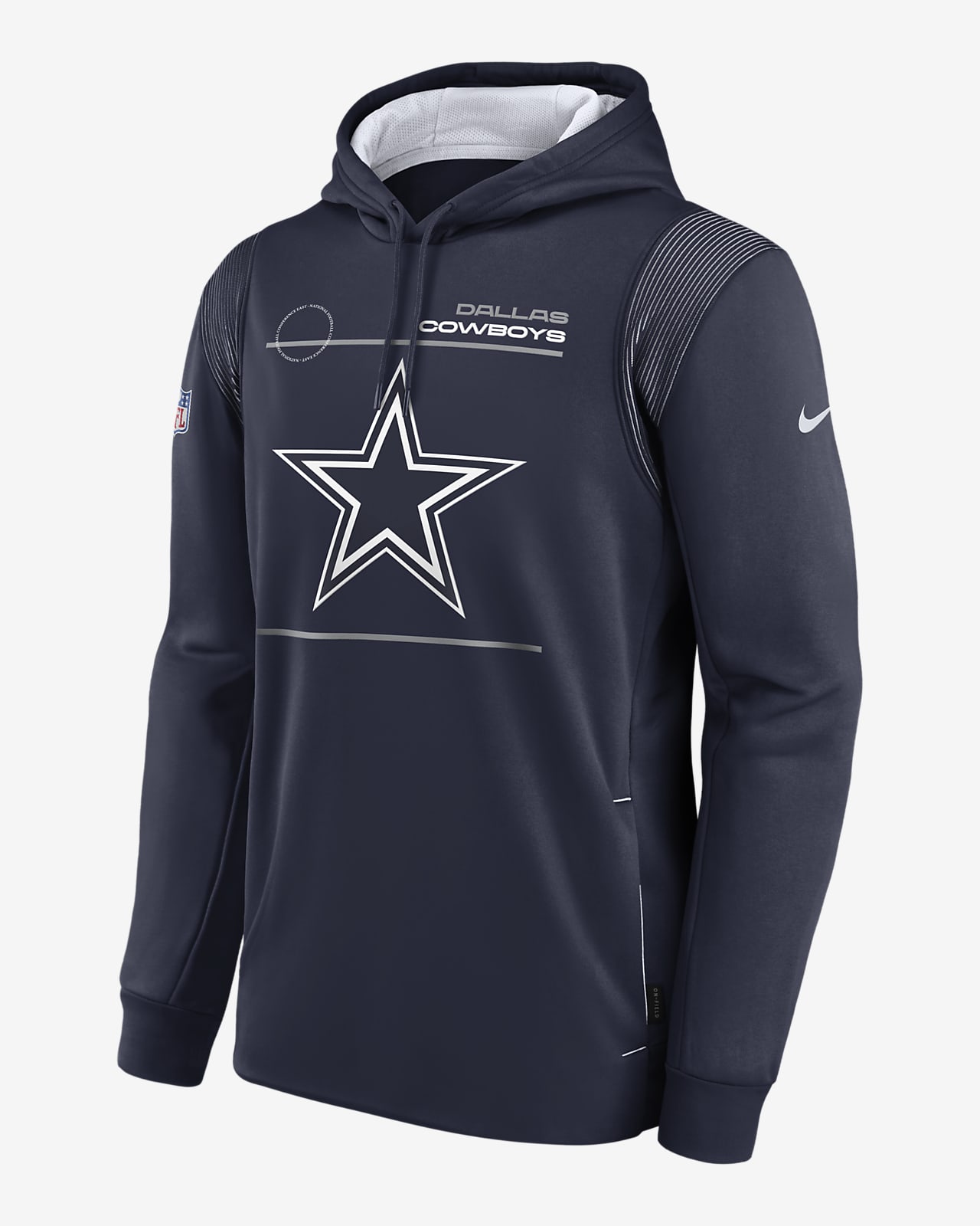 Men's Nike Navy/Gray Dallas Cowboys Fan Gear Mascot Performance Full-Zip Hoodie Size: Small