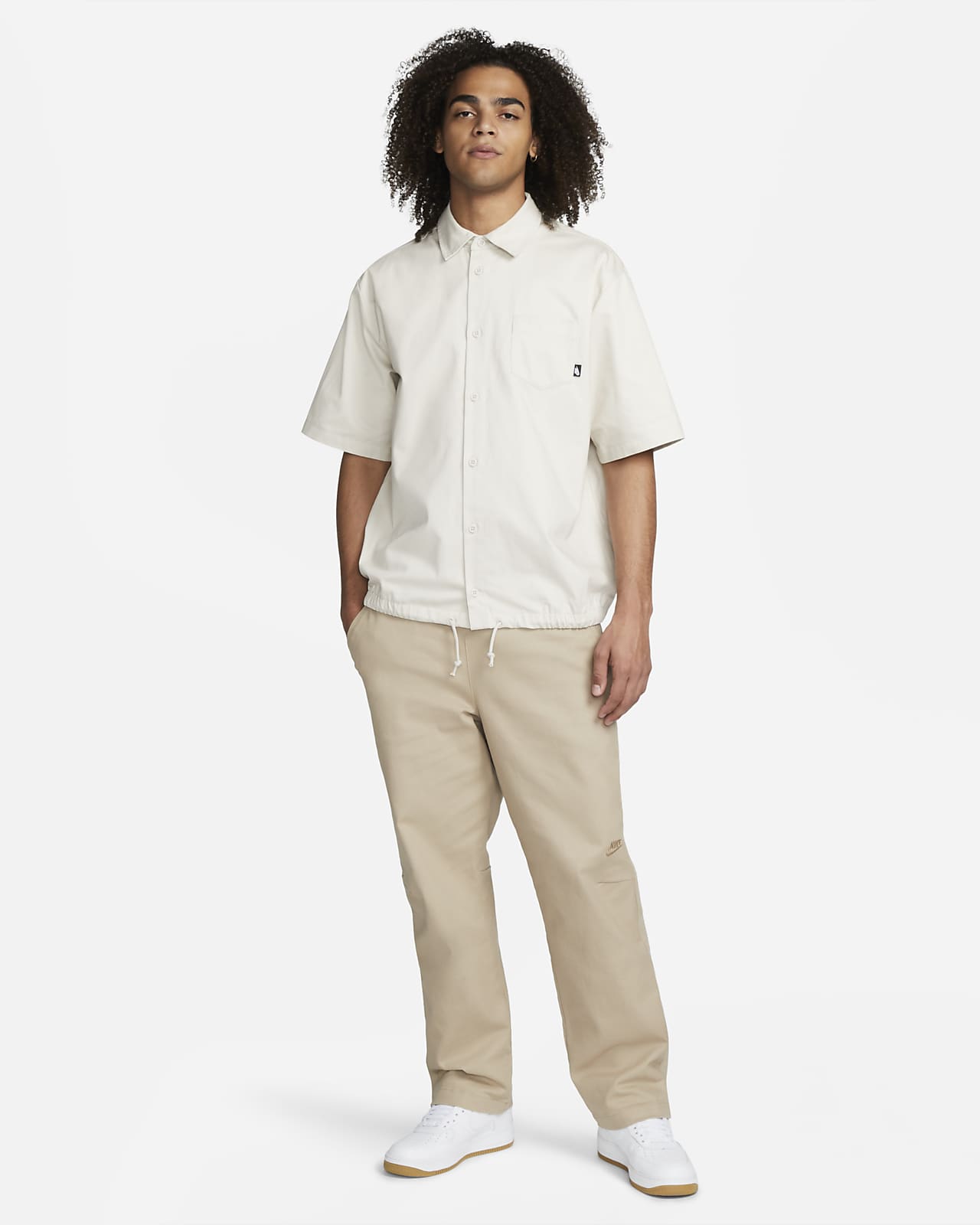 Nike Club Men's Button-Down Short-Sleeve Top.