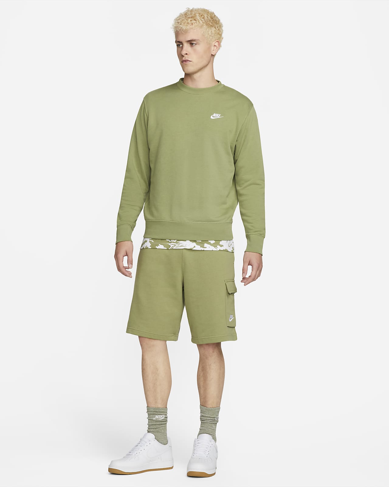 lanzamiento crear selva Nike Sportswear Club Pantalón corto militar de tejido French terry - Hombre.  Nike ES