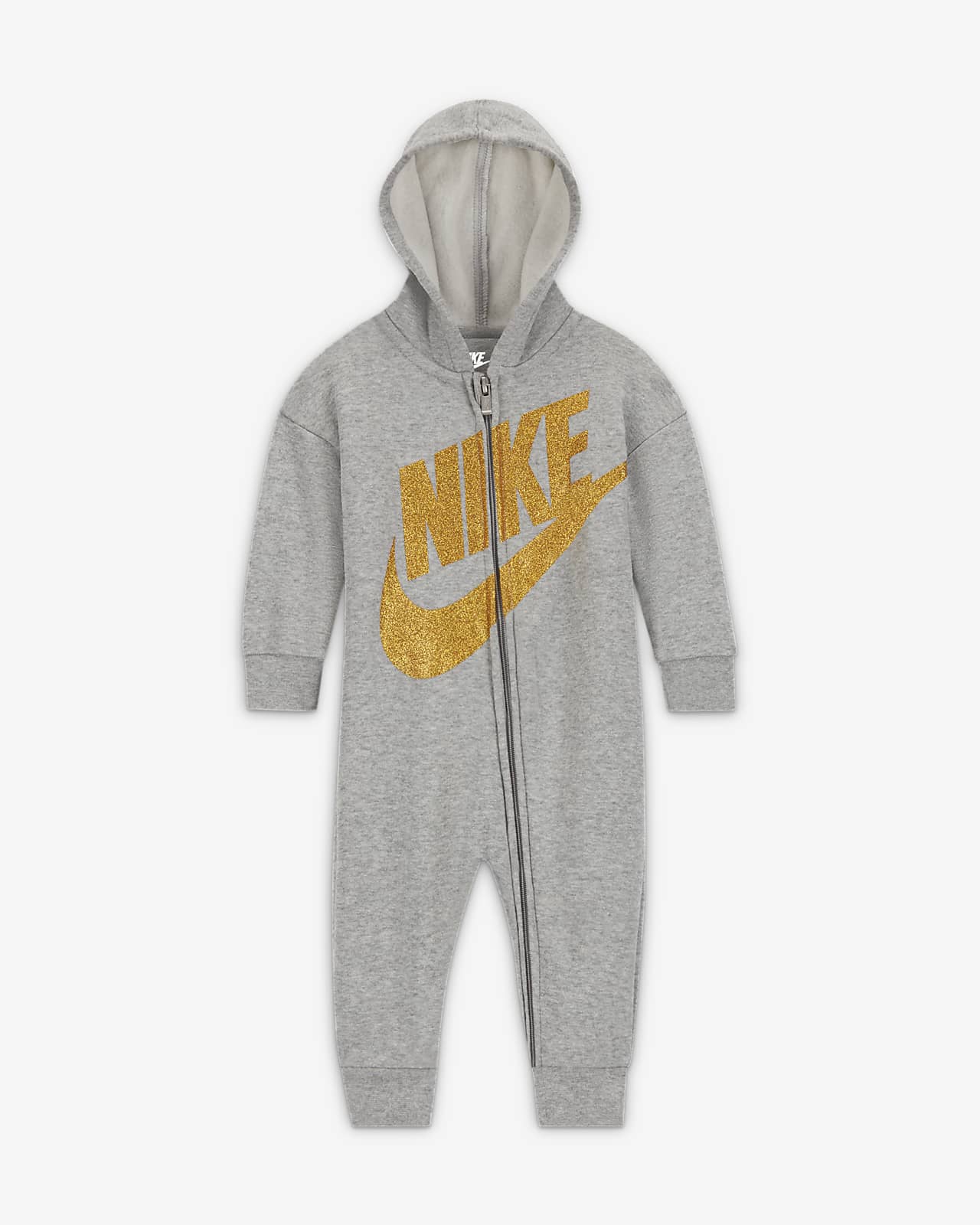 Nike-heldragt med lynlås i fuld længde til babyer (0-9 mdr.)