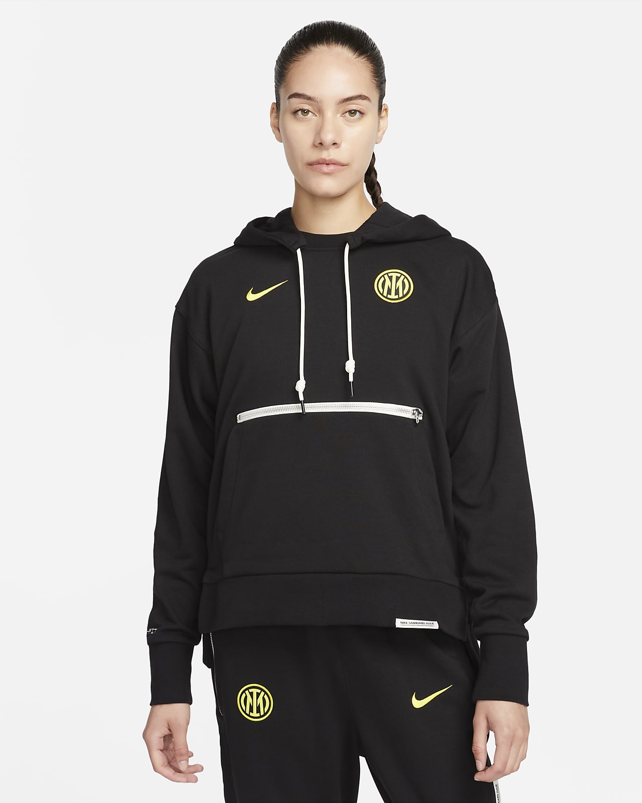 Inter Milan Standard Issue Nike Dri-FIT kapucnis, belebújós női pulóver