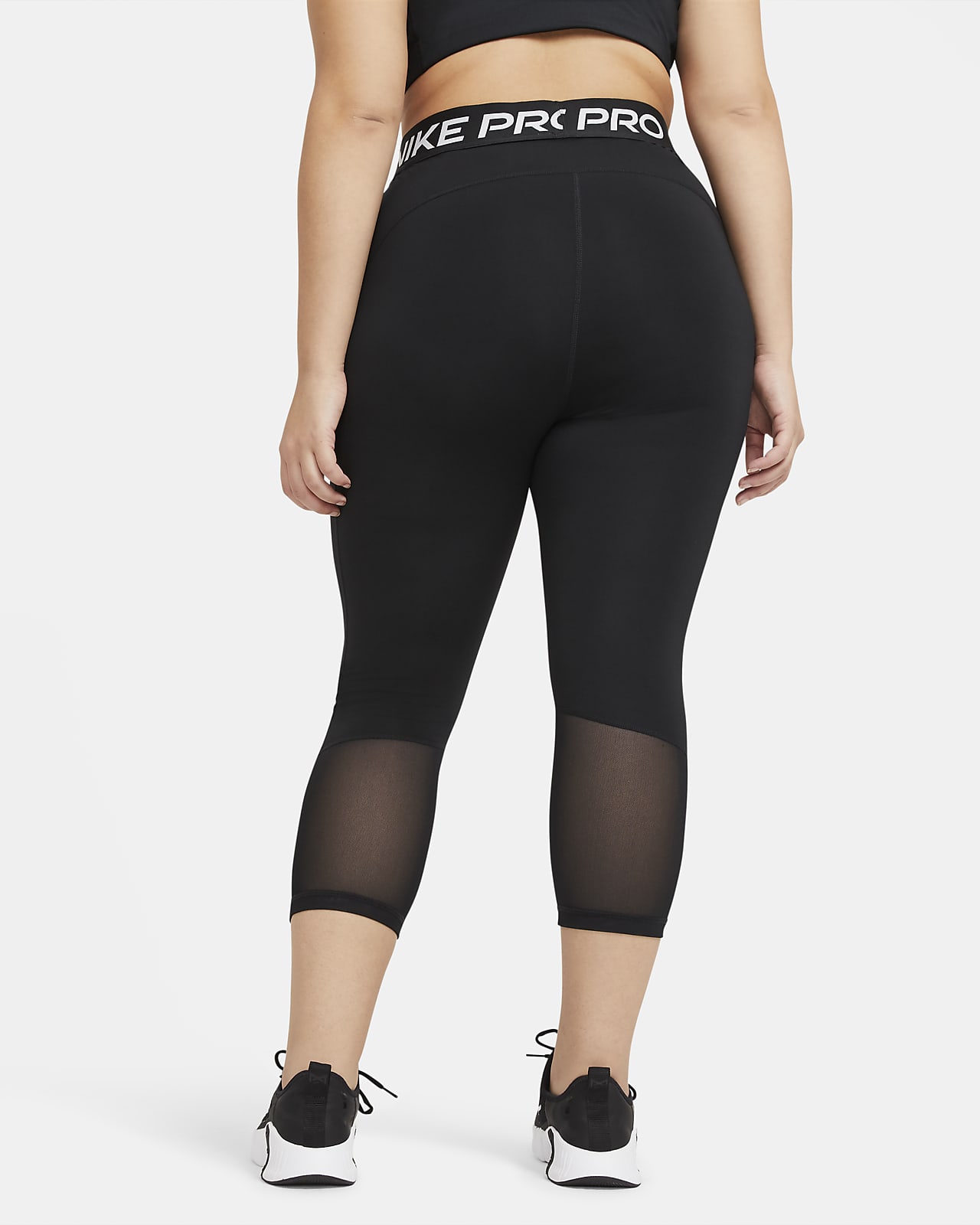 Nike Pro Women's Mid-Rise Crop Leggings Plus Size 2XL DC5393-010 Black for  sale online