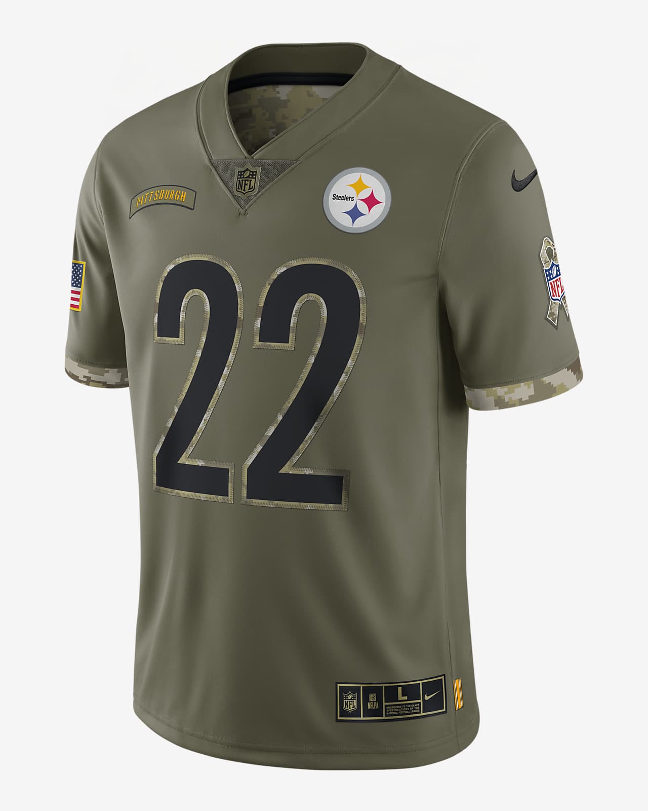 NFL Pittsburgh Steelers Salute to Service (Najee Harris) Men's Limited  Football Jersey.