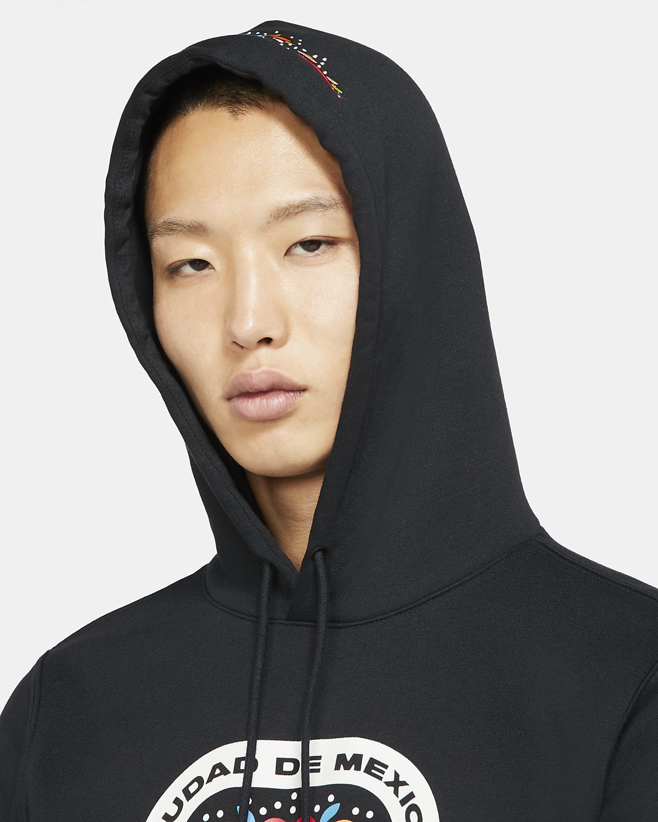nike fc hoodie black and red