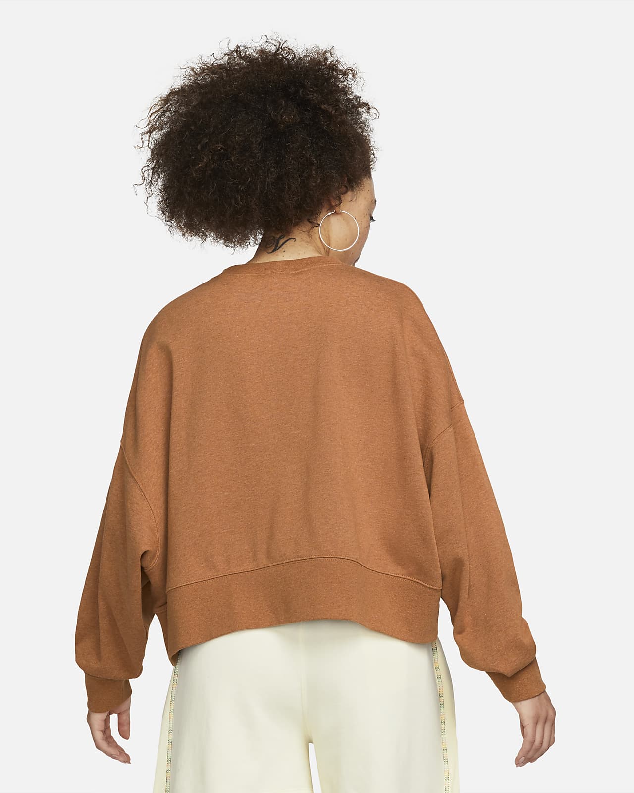 Sudadera de cuello redondo de tejido Fleece oversized para mujer Nike  Sportswear Collection Essentials. Nike.com