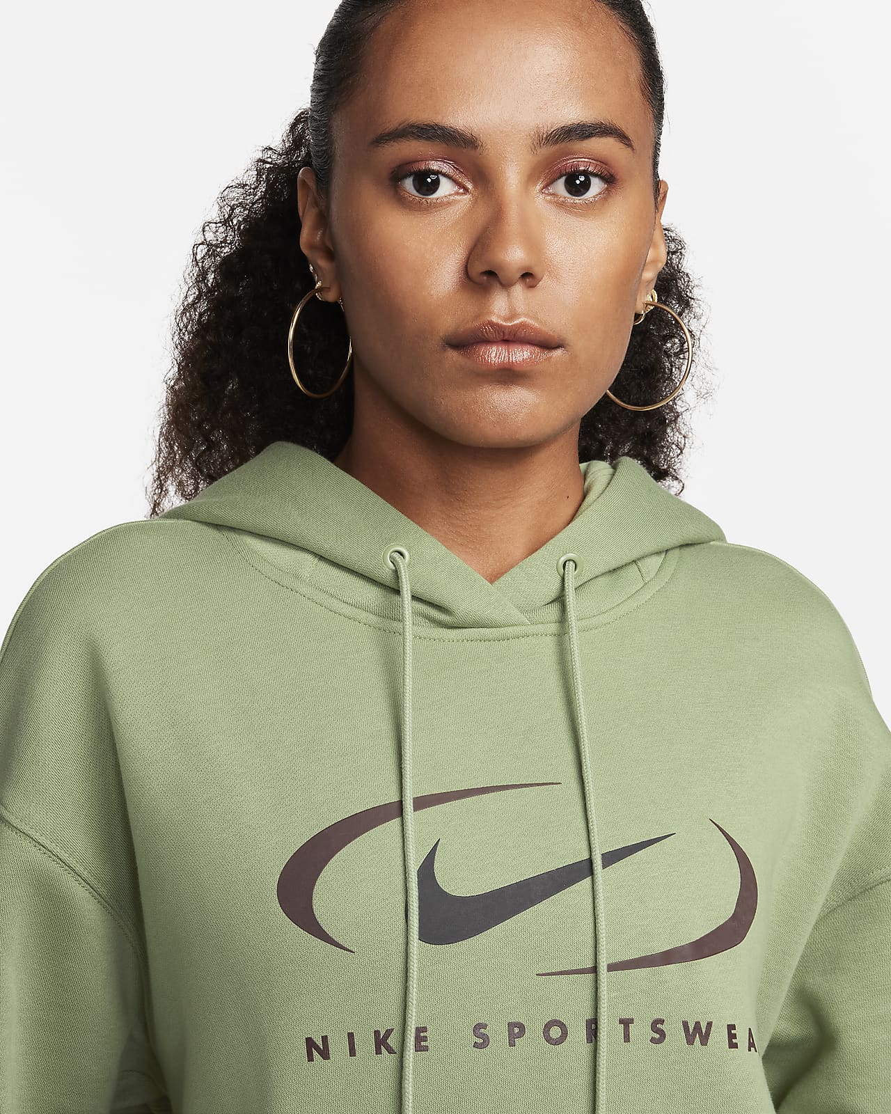 Nike Sweater Womens Plus SIze 2X Gray Fleece Hoodie Sweatshirt Pull Over  Ladies