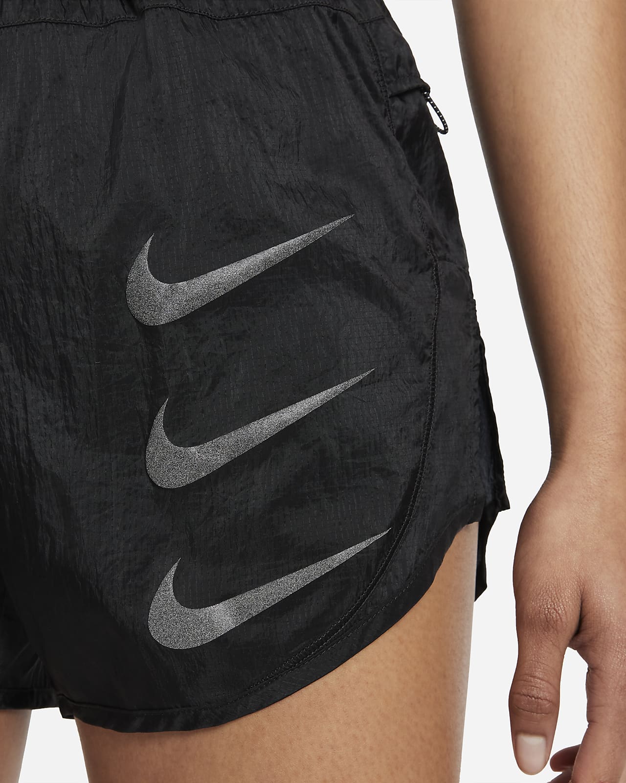 black nike tempo running shorts