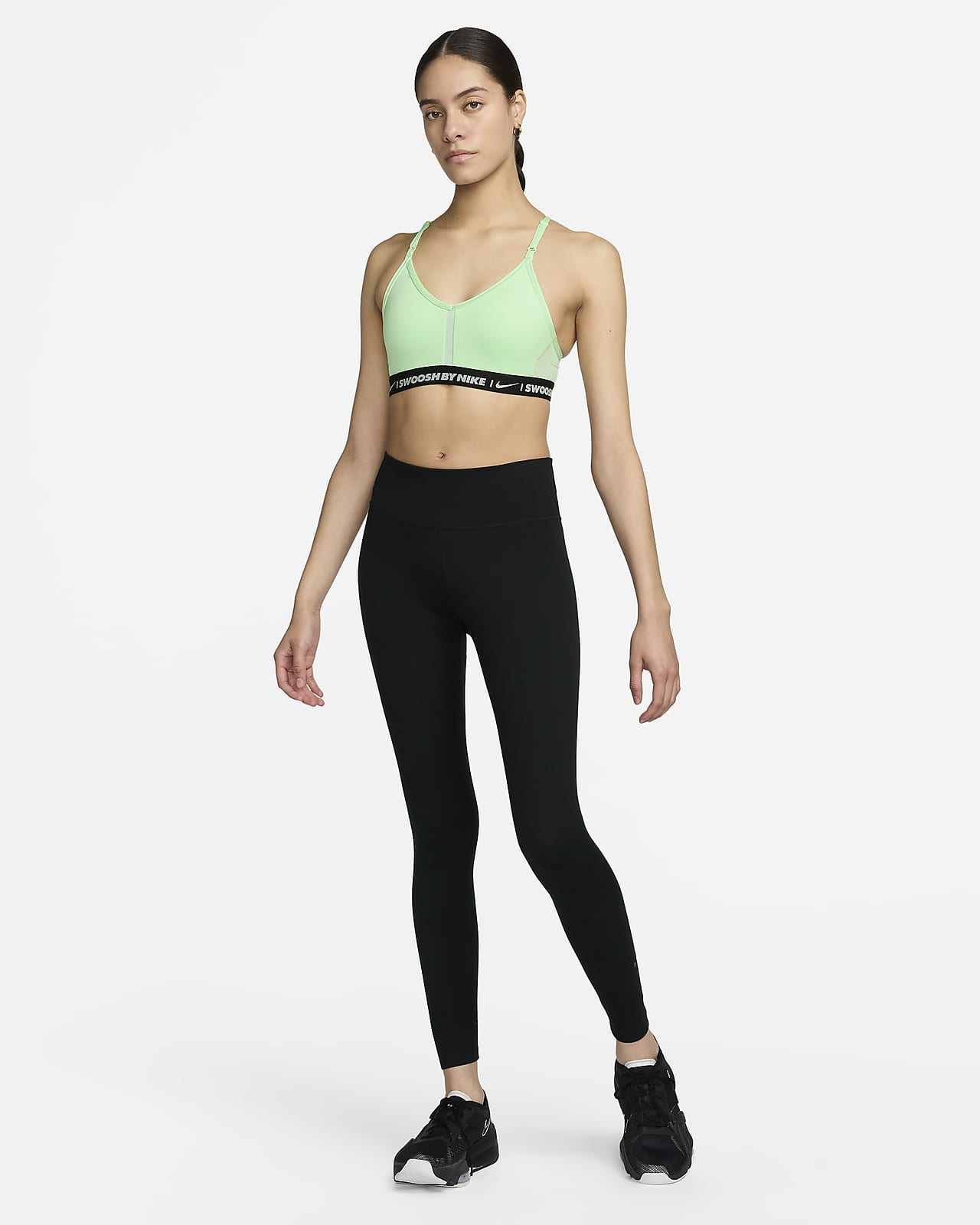 Nike Yoga Indy light support cross strap sports bra in black