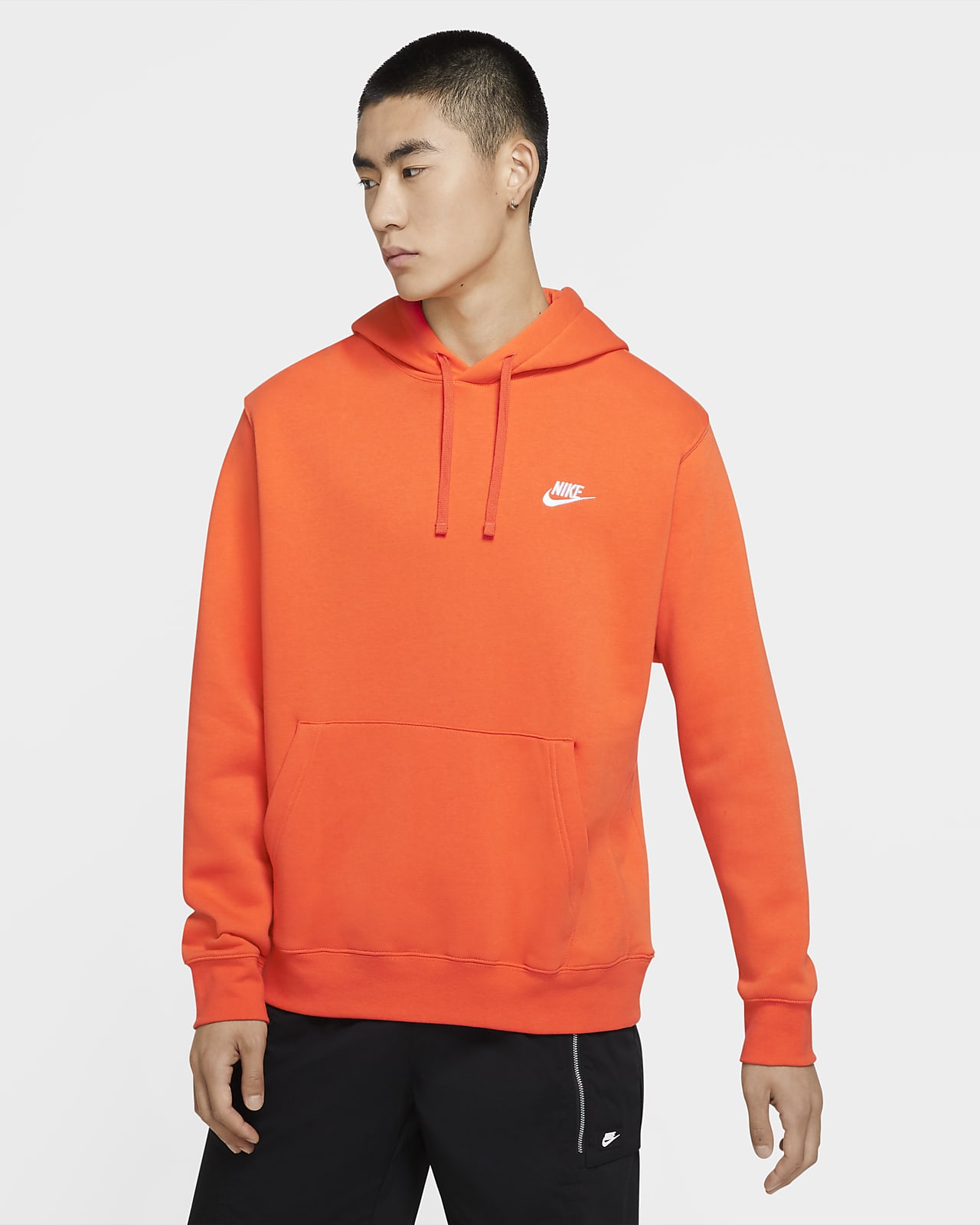 nike fleece hoodie orange